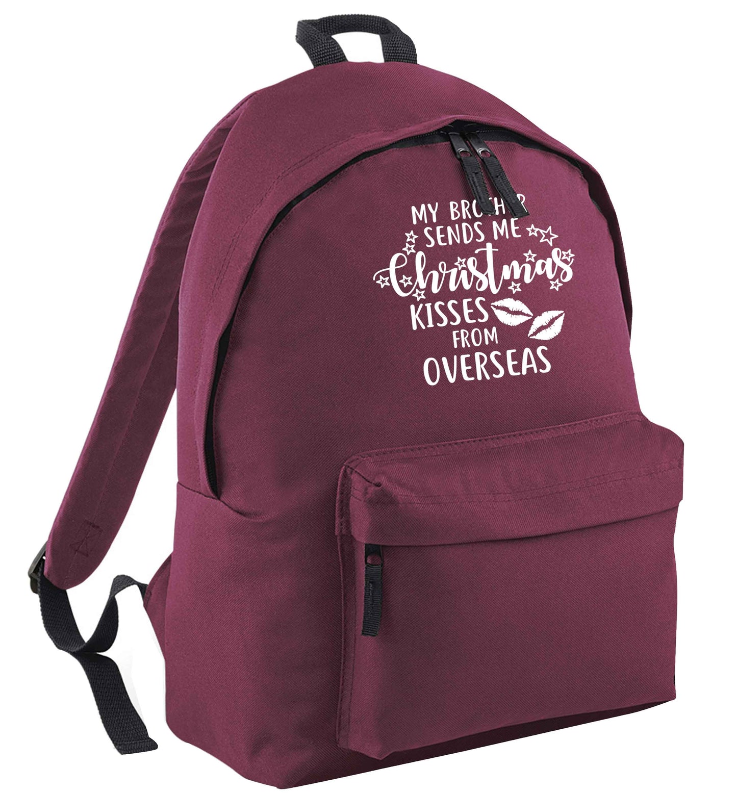 Brother Christmas Kisses Overseas maroon adults backpack