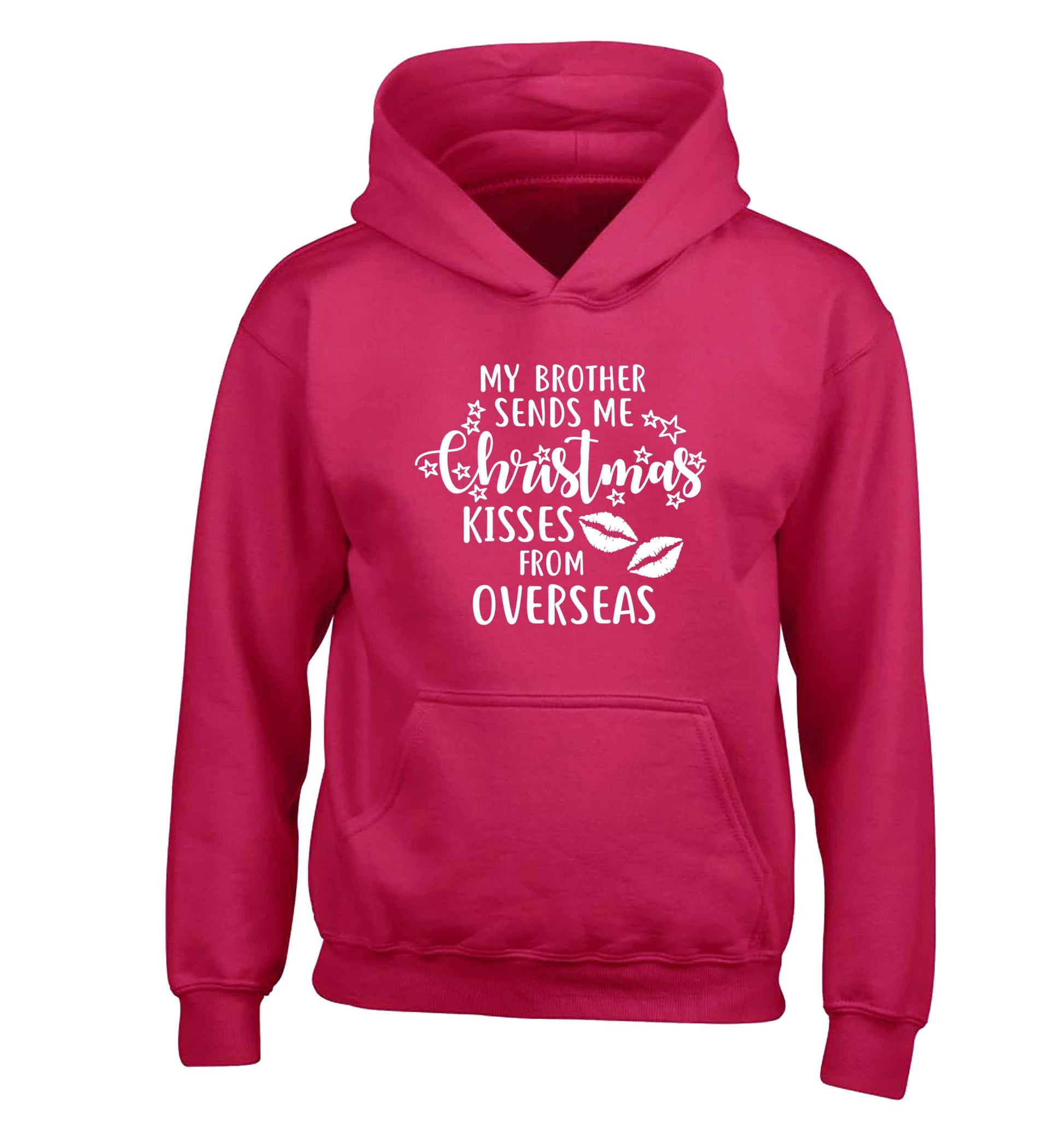 Brother Christmas Kisses Overseas children's pink hoodie 12-13 Years