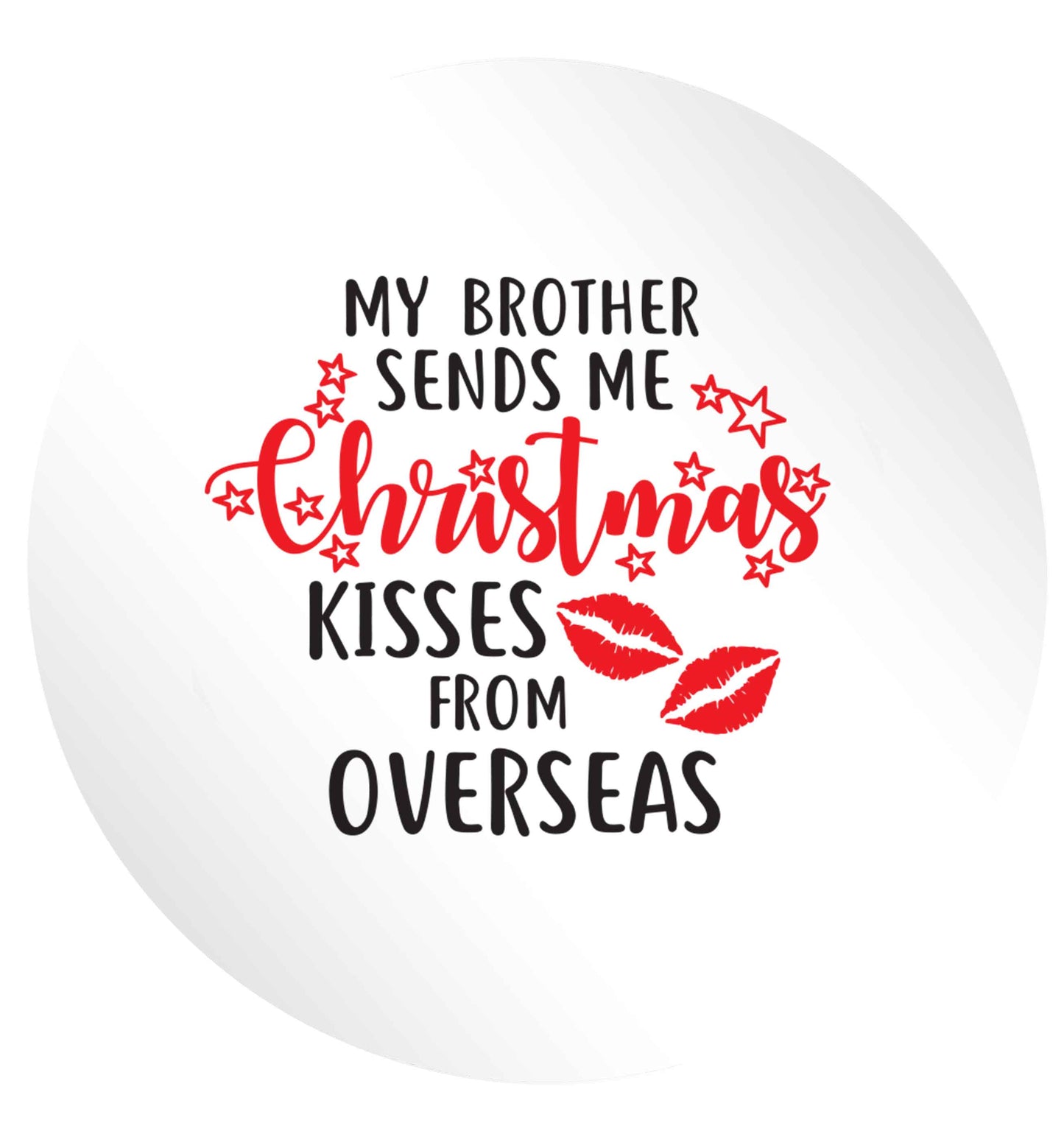 Brother Christmas Kisses Overseas 24 @ 45mm matt circle stickers