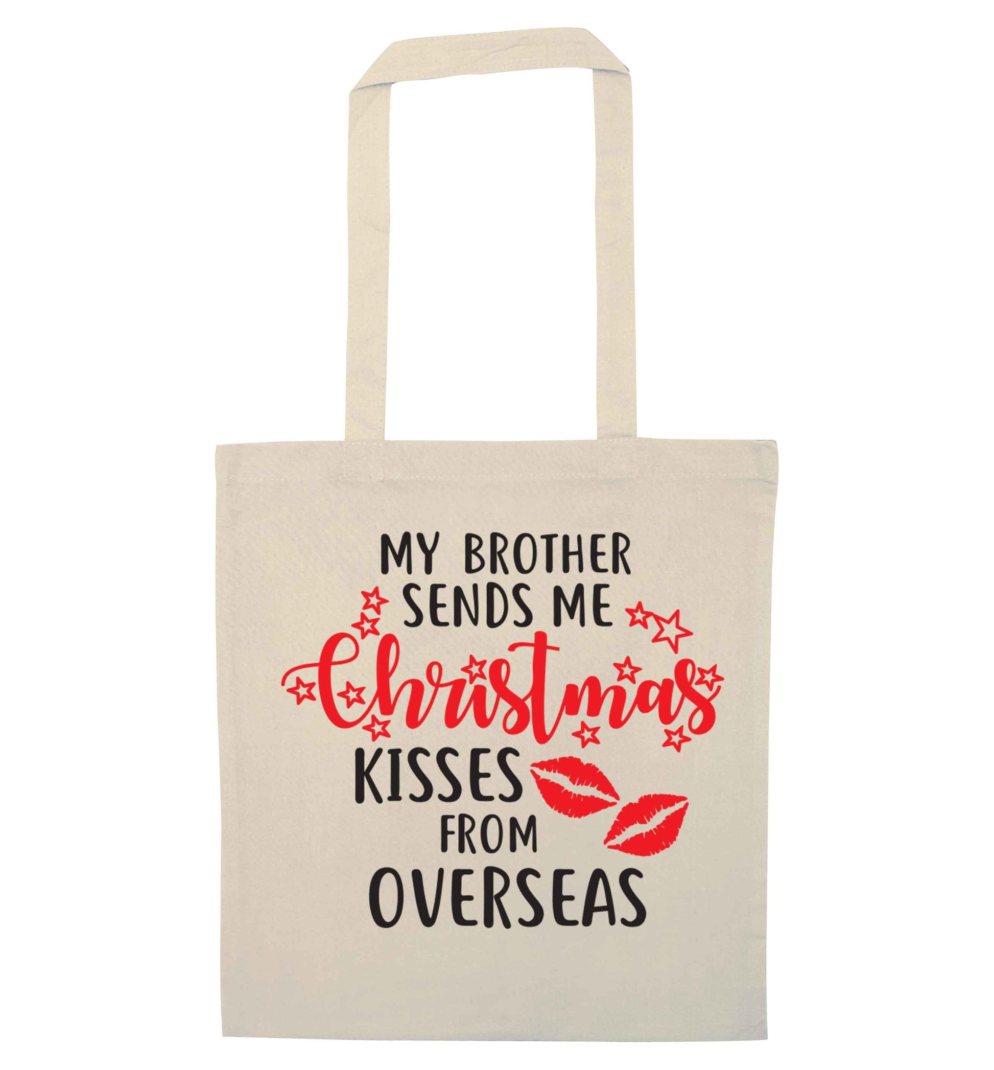 Brother Christmas Kisses Overseas natural tote bag