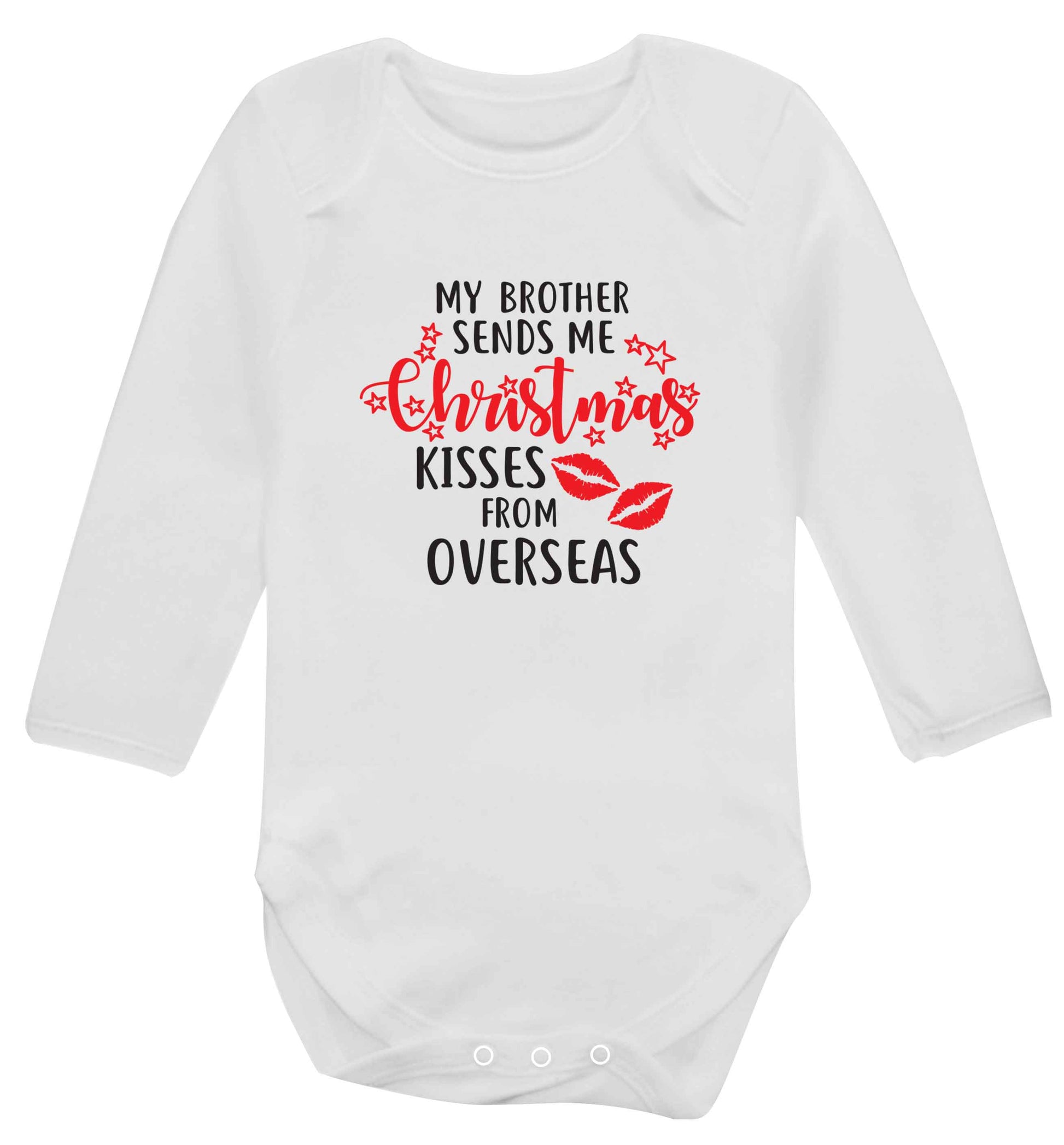 Brother Christmas Kisses Overseas baby vest long sleeved white 6-12 months