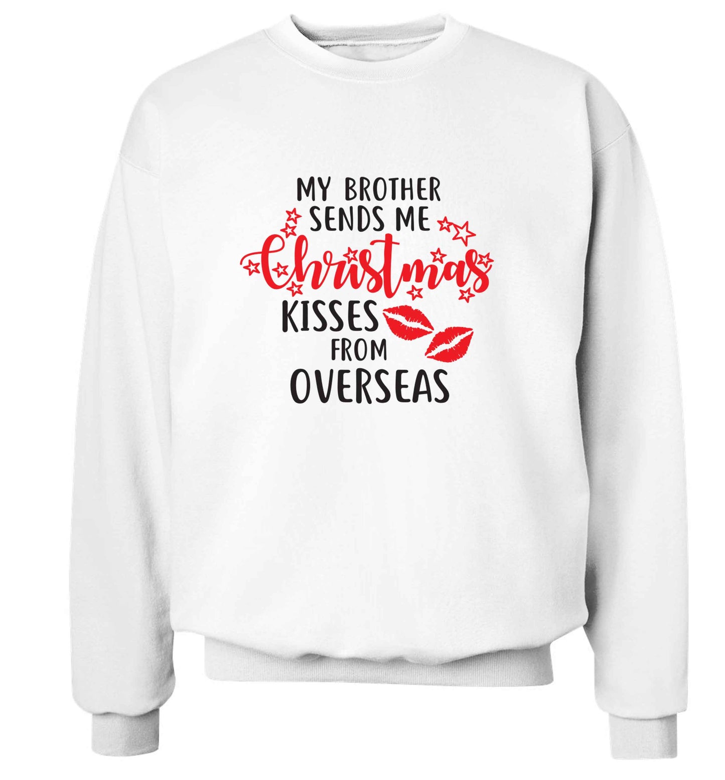 Brother Christmas Kisses Overseas adult's unisex white sweater 2XL