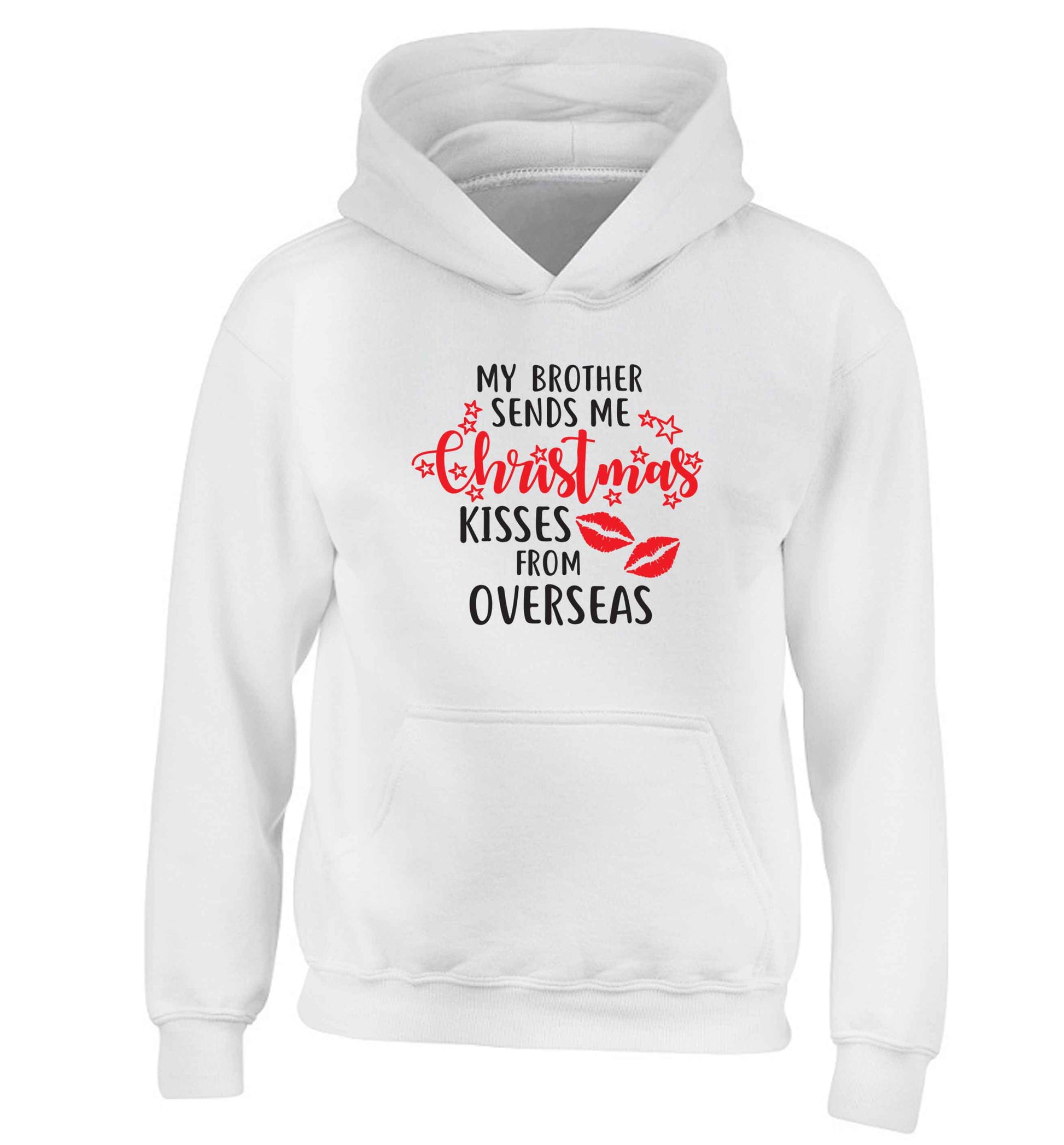 Brother Christmas Kisses Overseas children's white hoodie 12-13 Years
