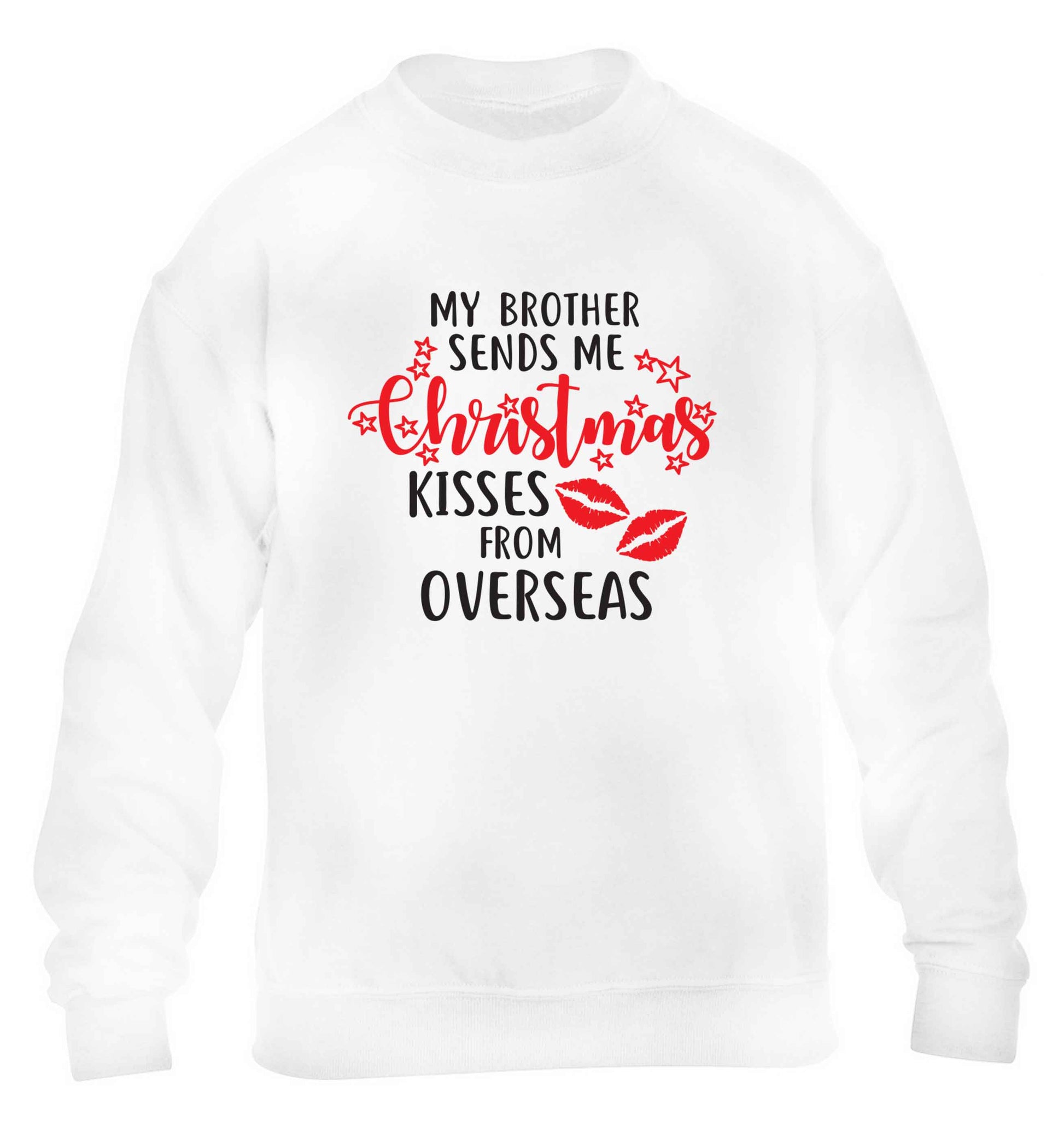 Brother Christmas Kisses Overseas children's white sweater 12-13 Years