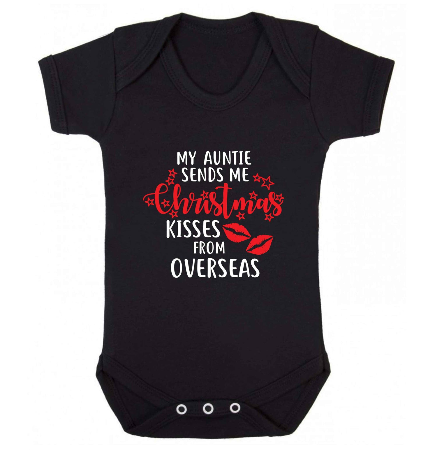 Auntie Christmas Kisses Overseas baby vest black 18-24 months