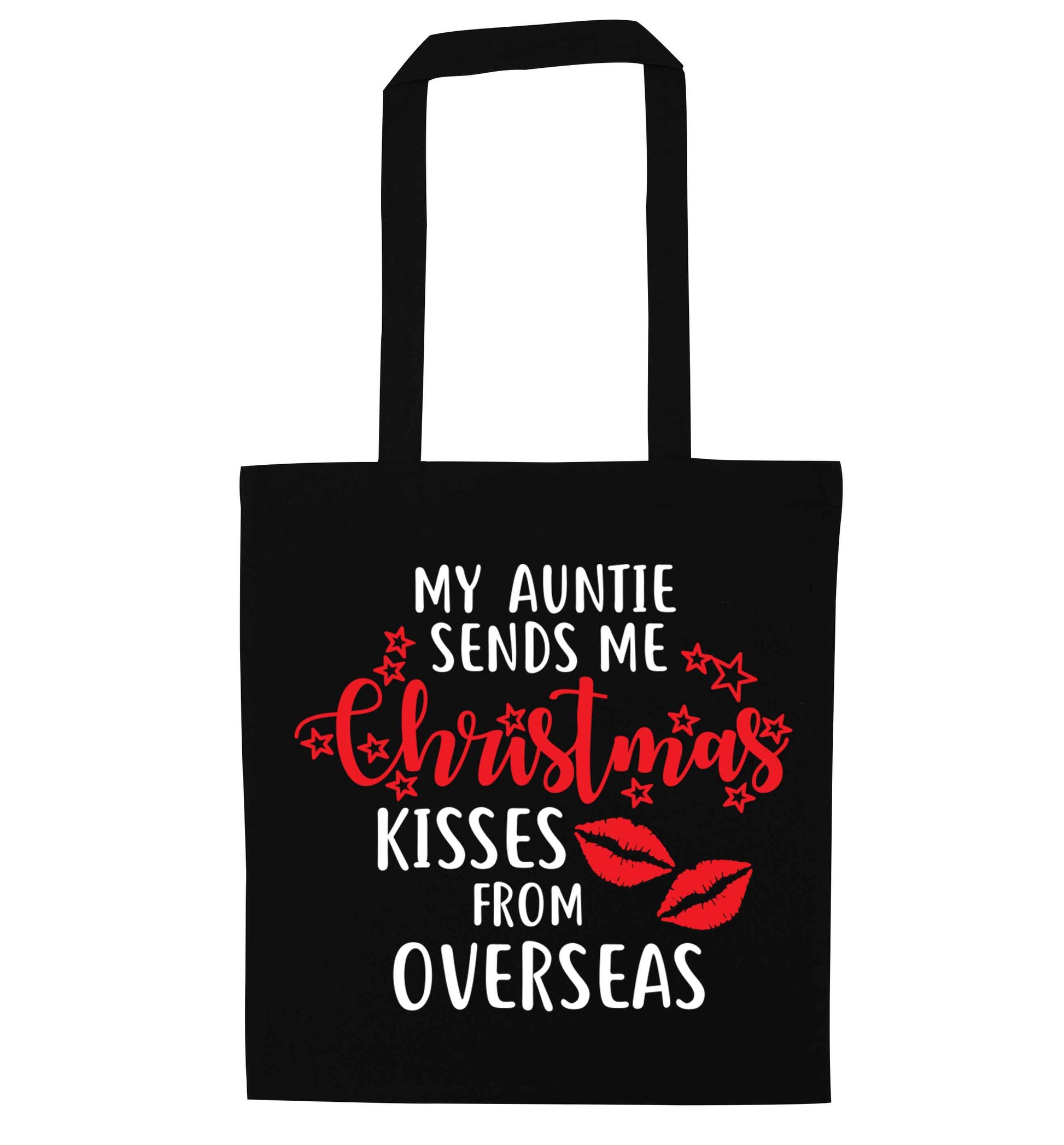 Auntie Christmas Kisses Overseas black tote bag