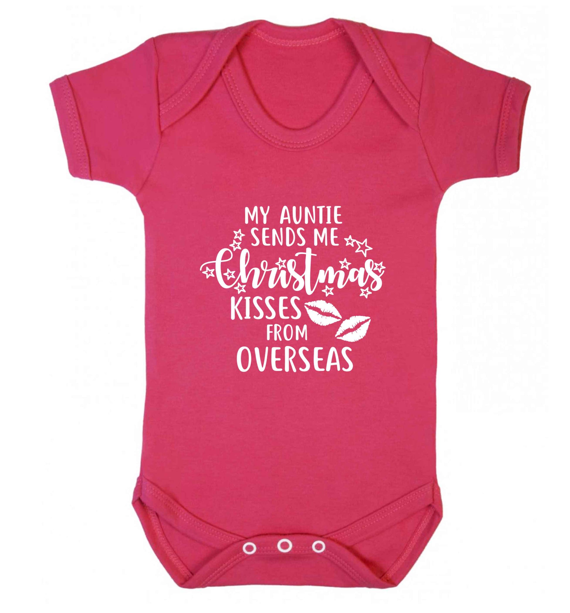 Auntie Christmas Kisses Overseas baby vest dark pink 18-24 months