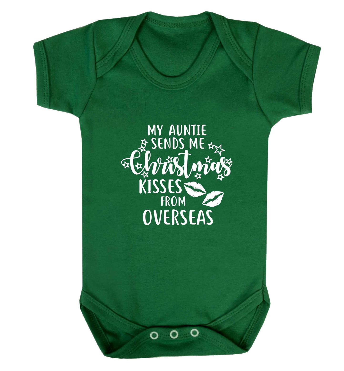 Auntie Christmas Kisses Overseas baby vest green 18-24 months