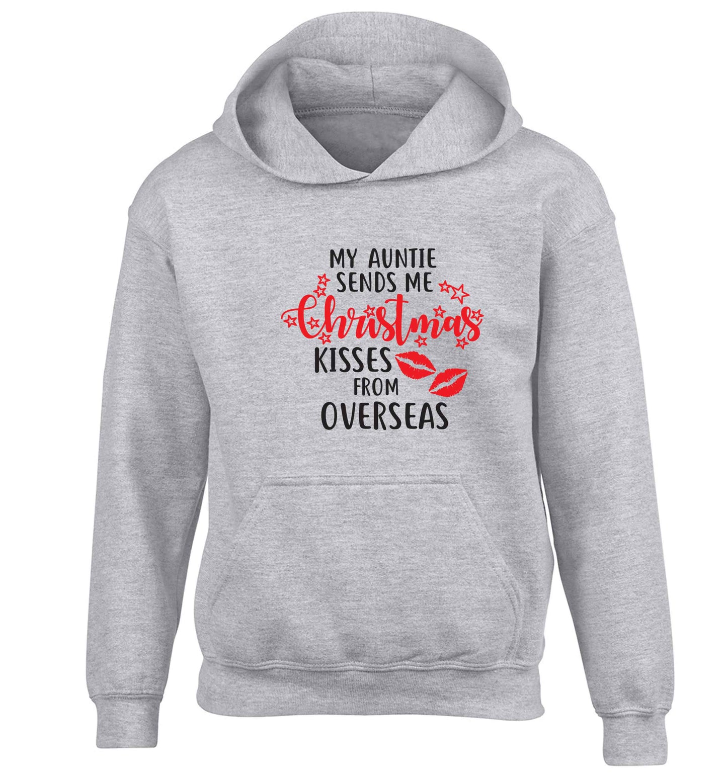 Auntie Christmas Kisses Overseas children's grey hoodie 12-13 Years