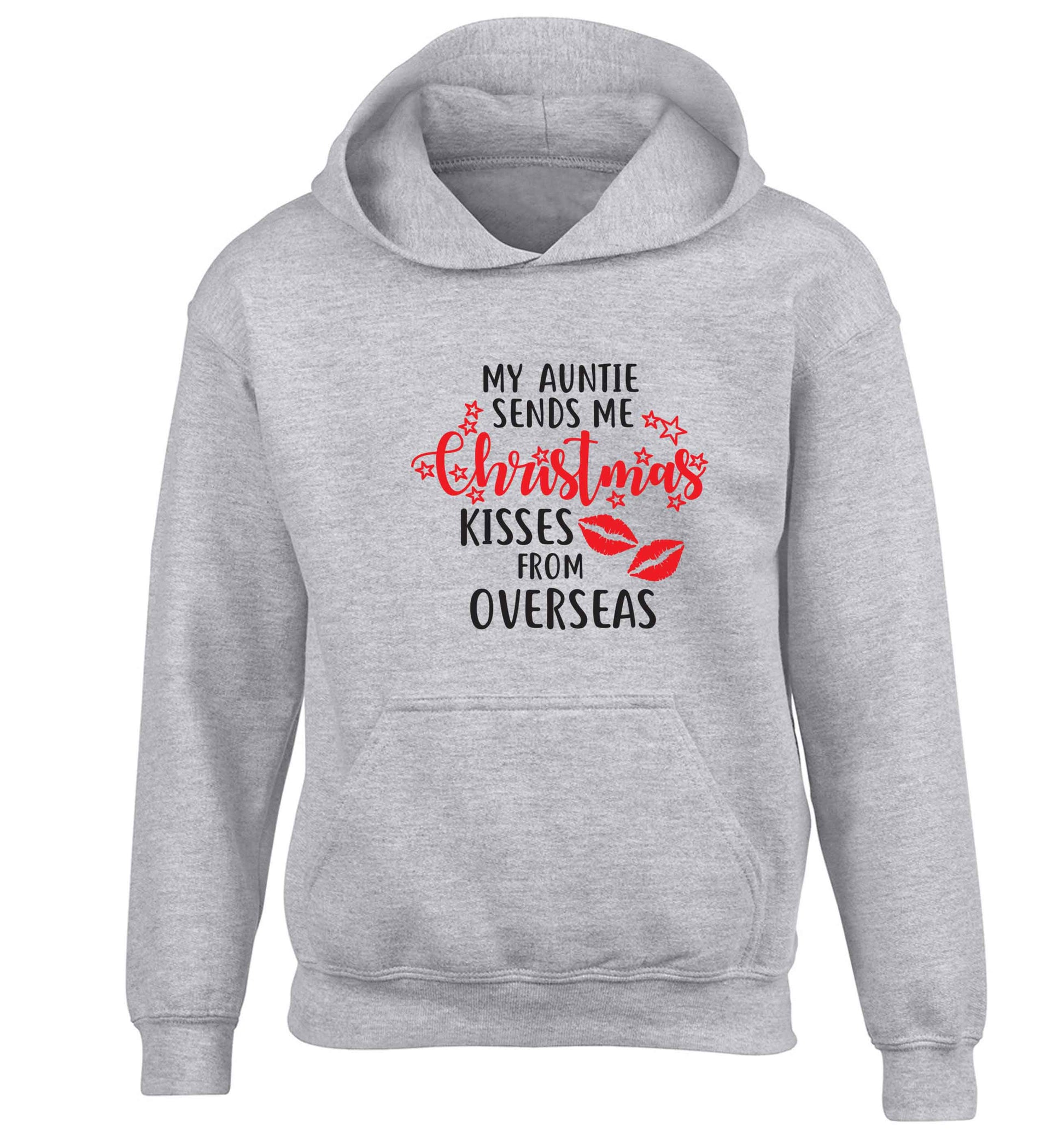 Auntie Christmas Kisses Overseas children's grey hoodie 12-13 Years