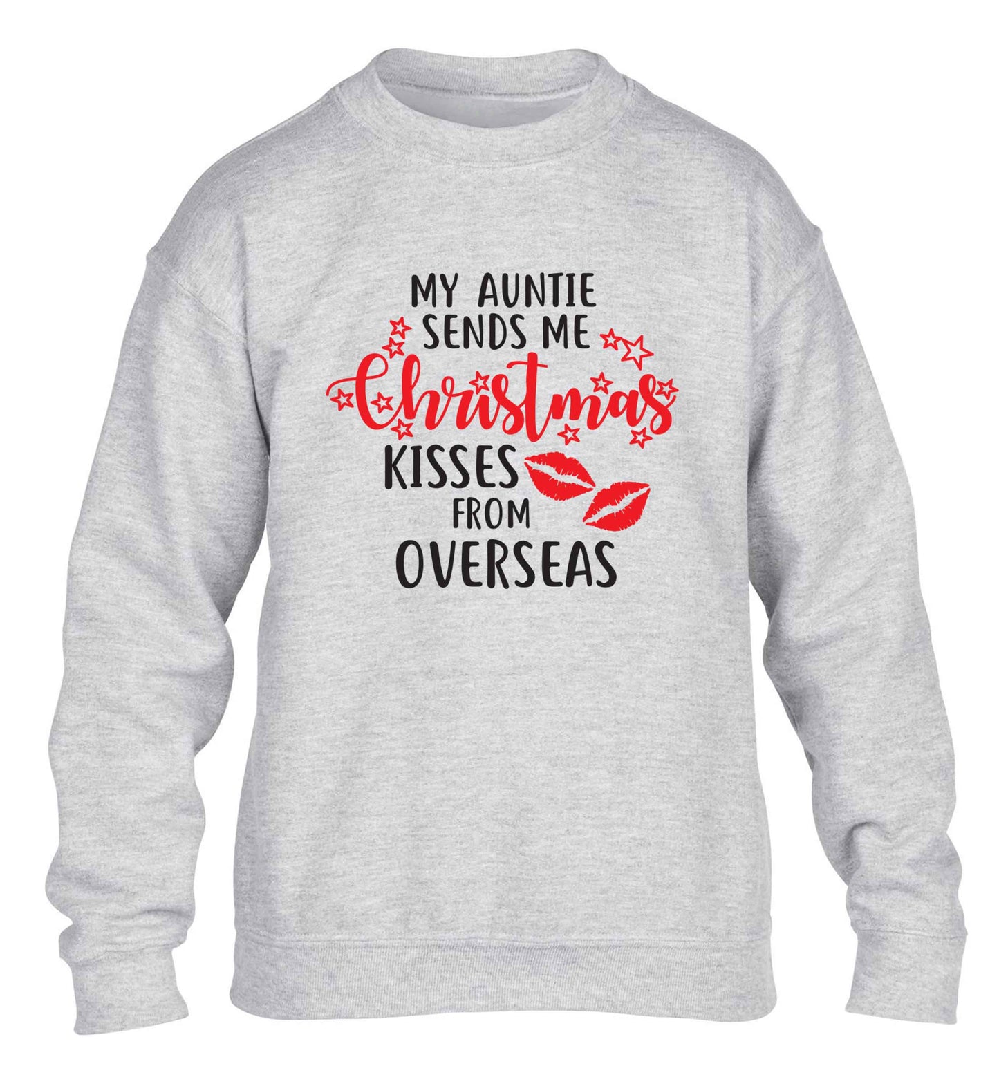 Auntie Christmas Kisses Overseas children's grey sweater 12-13 Years