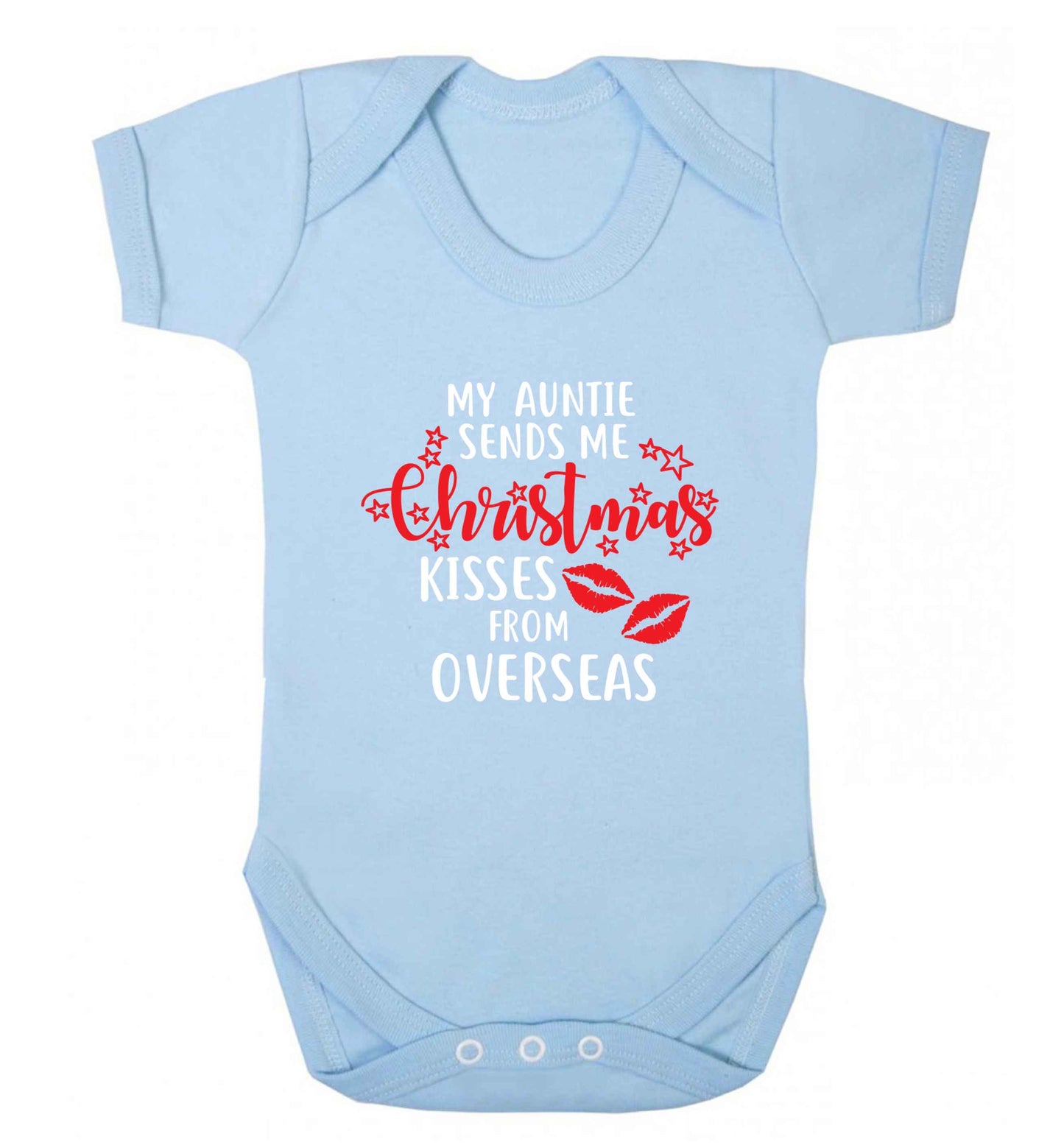 Auntie Christmas Kisses Overseas baby vest pale blue 18-24 months