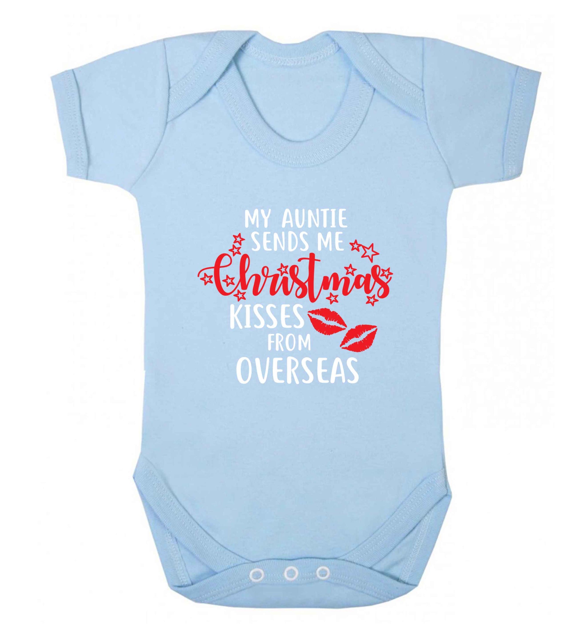 Auntie Christmas Kisses Overseas baby vest pale blue 18-24 months