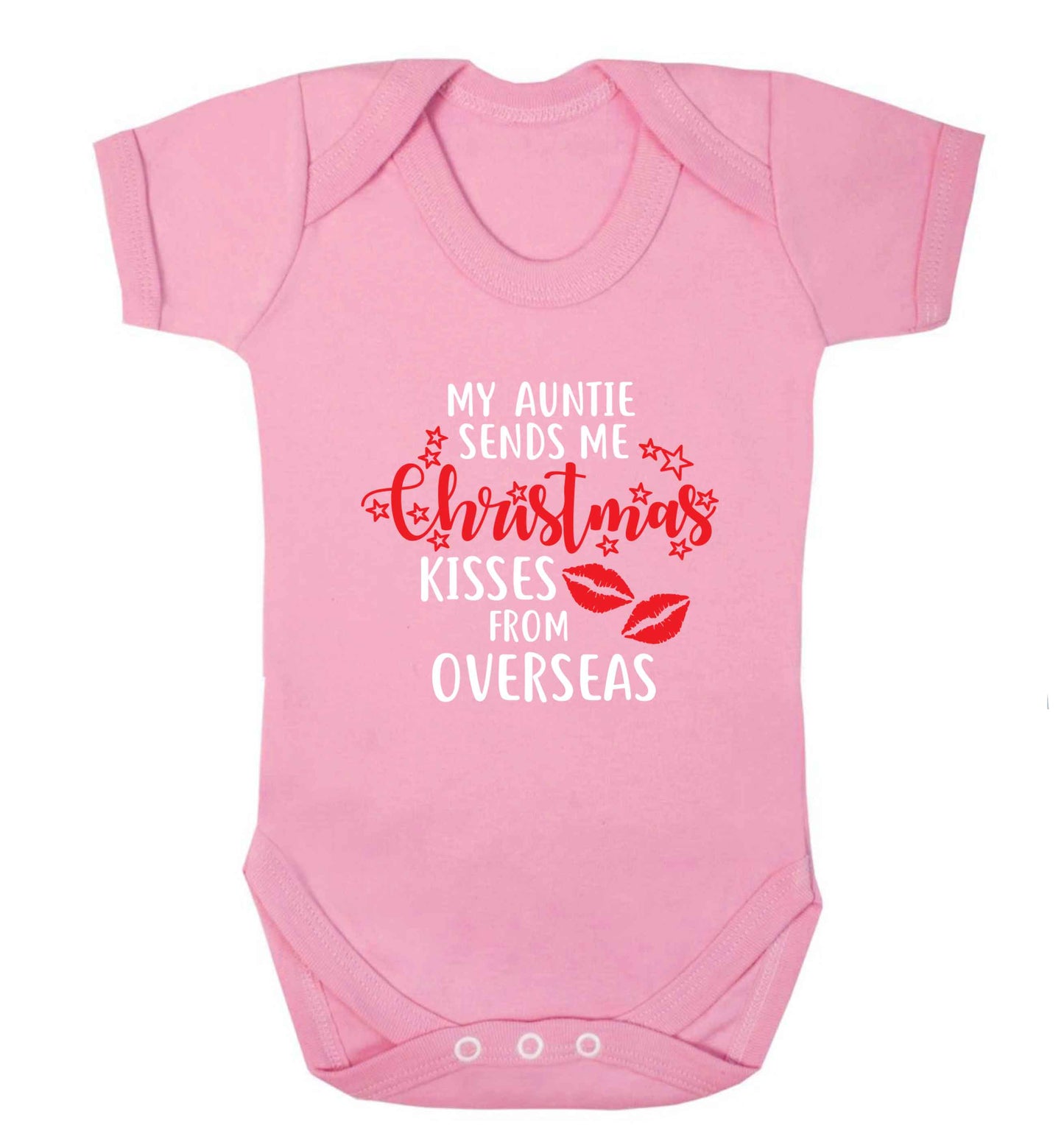 Auntie Christmas Kisses Overseas baby vest pale pink 18-24 months