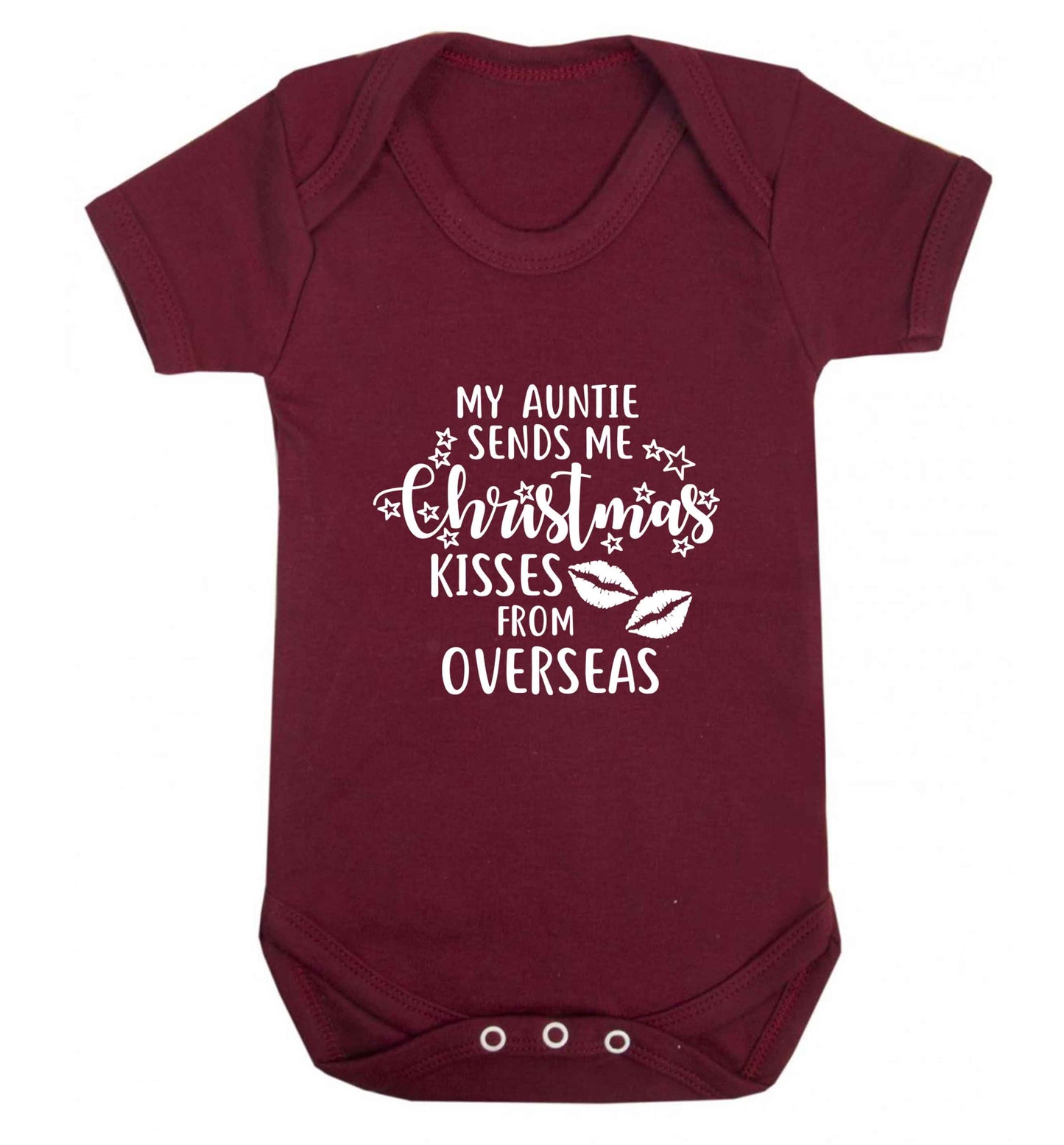 Auntie Christmas Kisses Overseas baby vest maroon 18-24 months
