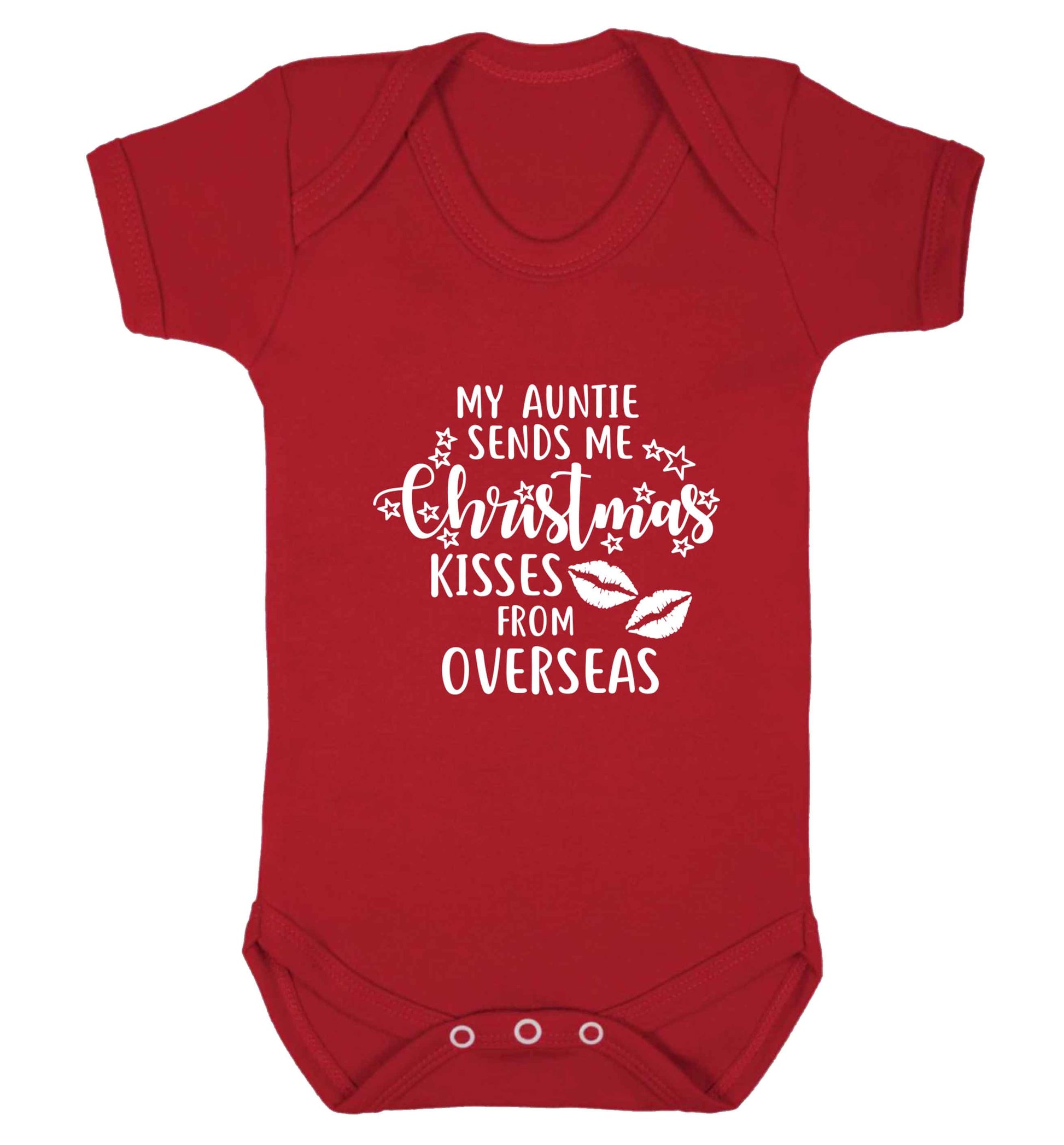 Auntie Christmas Kisses Overseas baby vest red 18-24 months