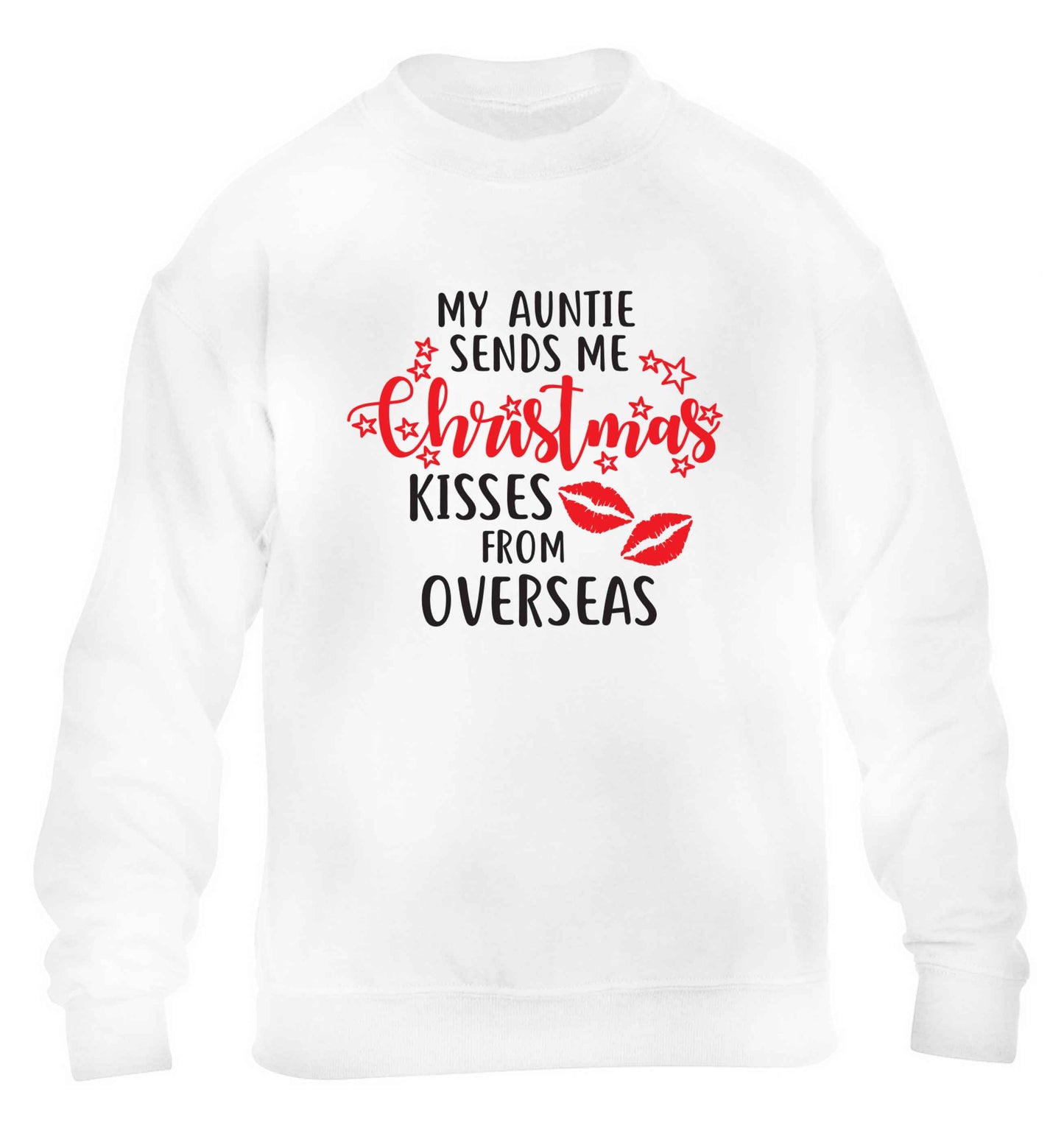Auntie Christmas Kisses Overseas children's white sweater 12-13 Years