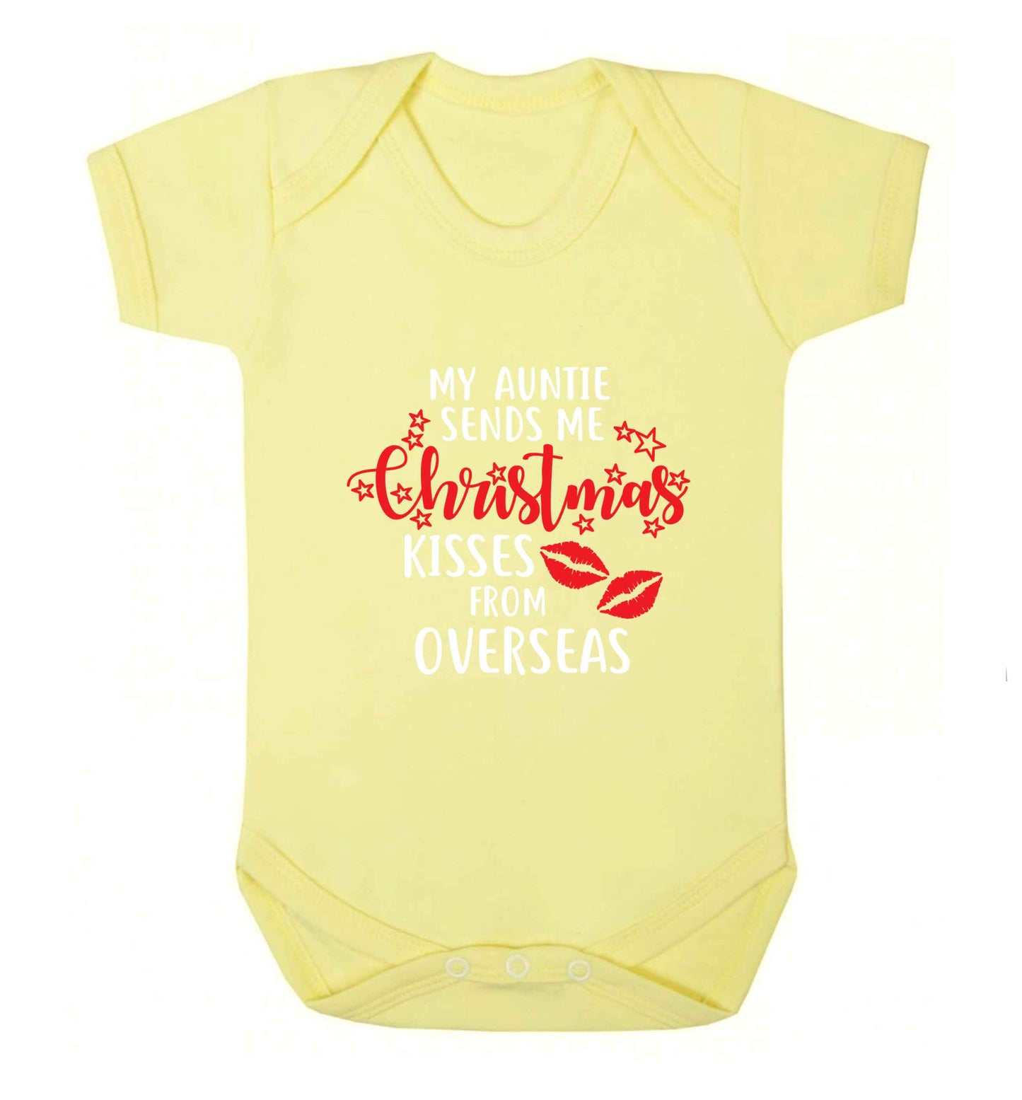 Auntie Christmas Kisses Overseas baby vest pale yellow 18-24 months