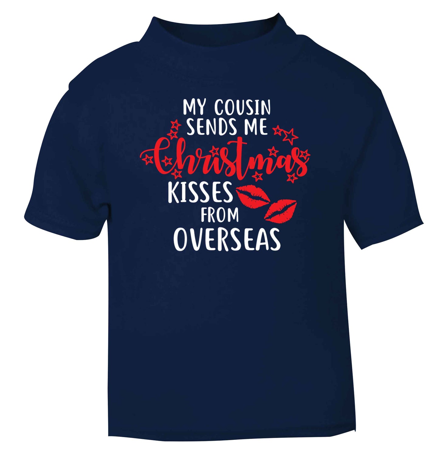 Auntie Christmas Kisses Overseas navy baby toddler Tshirt 2 Years