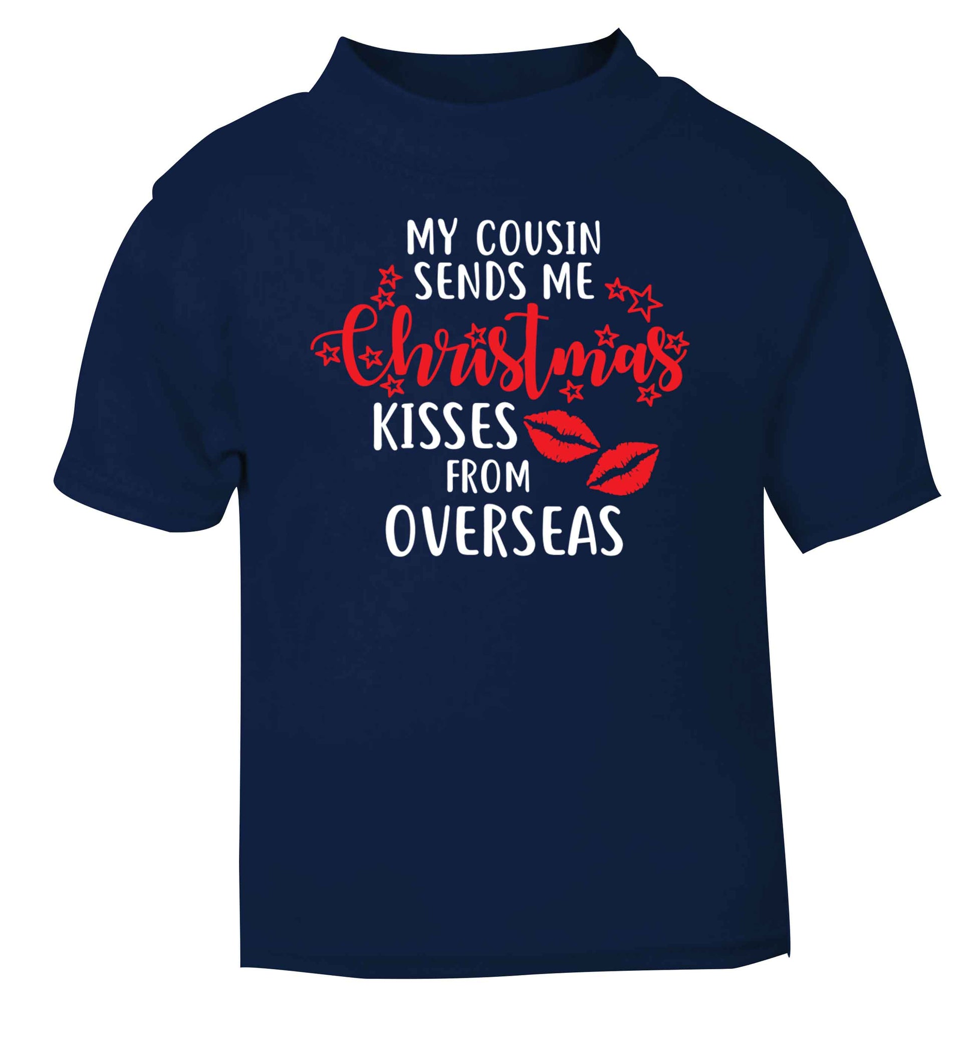 Auntie Christmas Kisses Overseas navy baby toddler Tshirt 2 Years