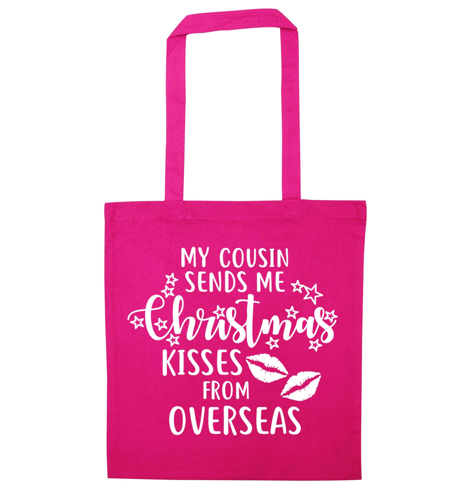 Auntie Christmas Kisses Overseas pink tote bag