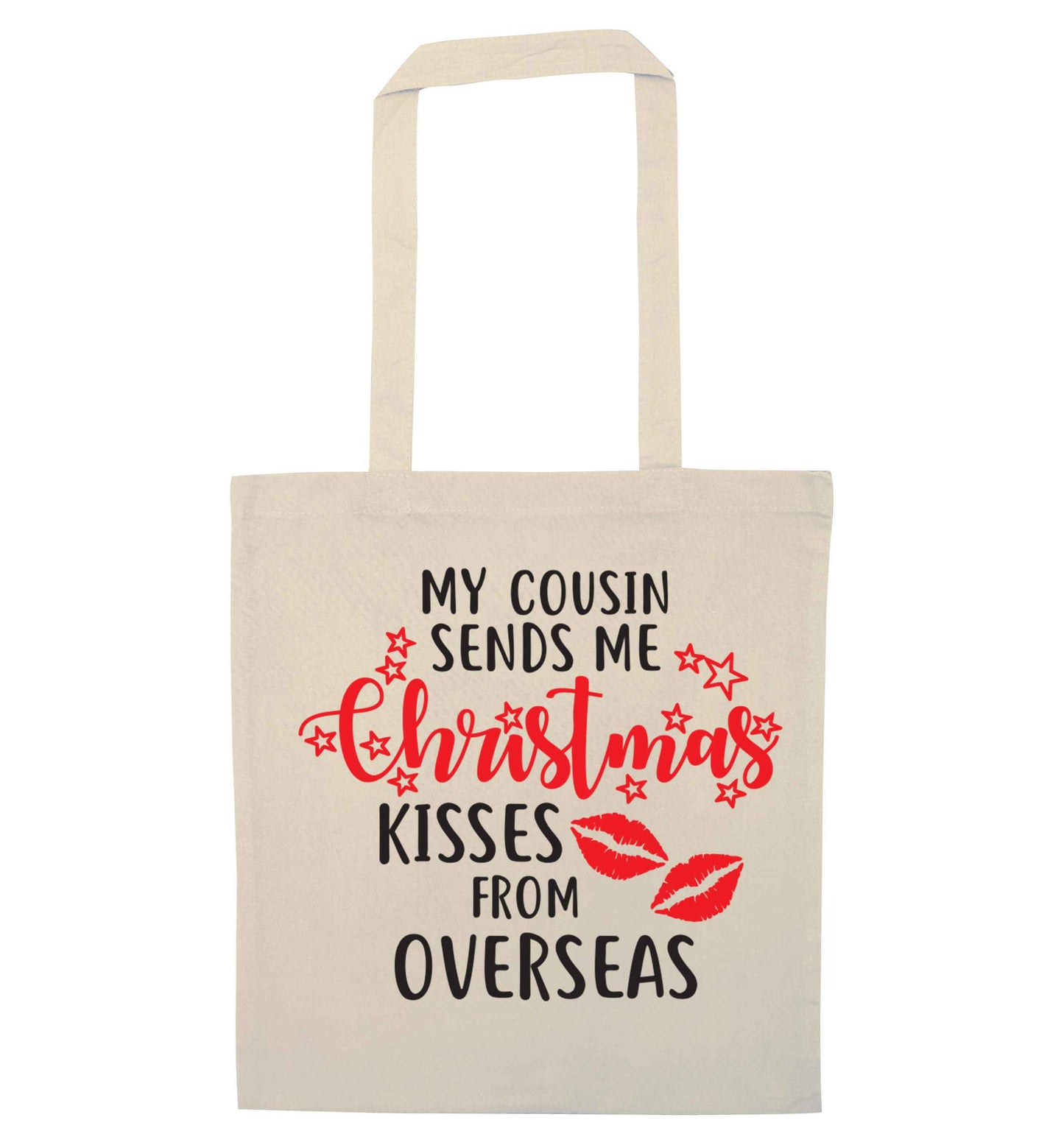 Auntie Christmas Kisses Overseas natural tote bag