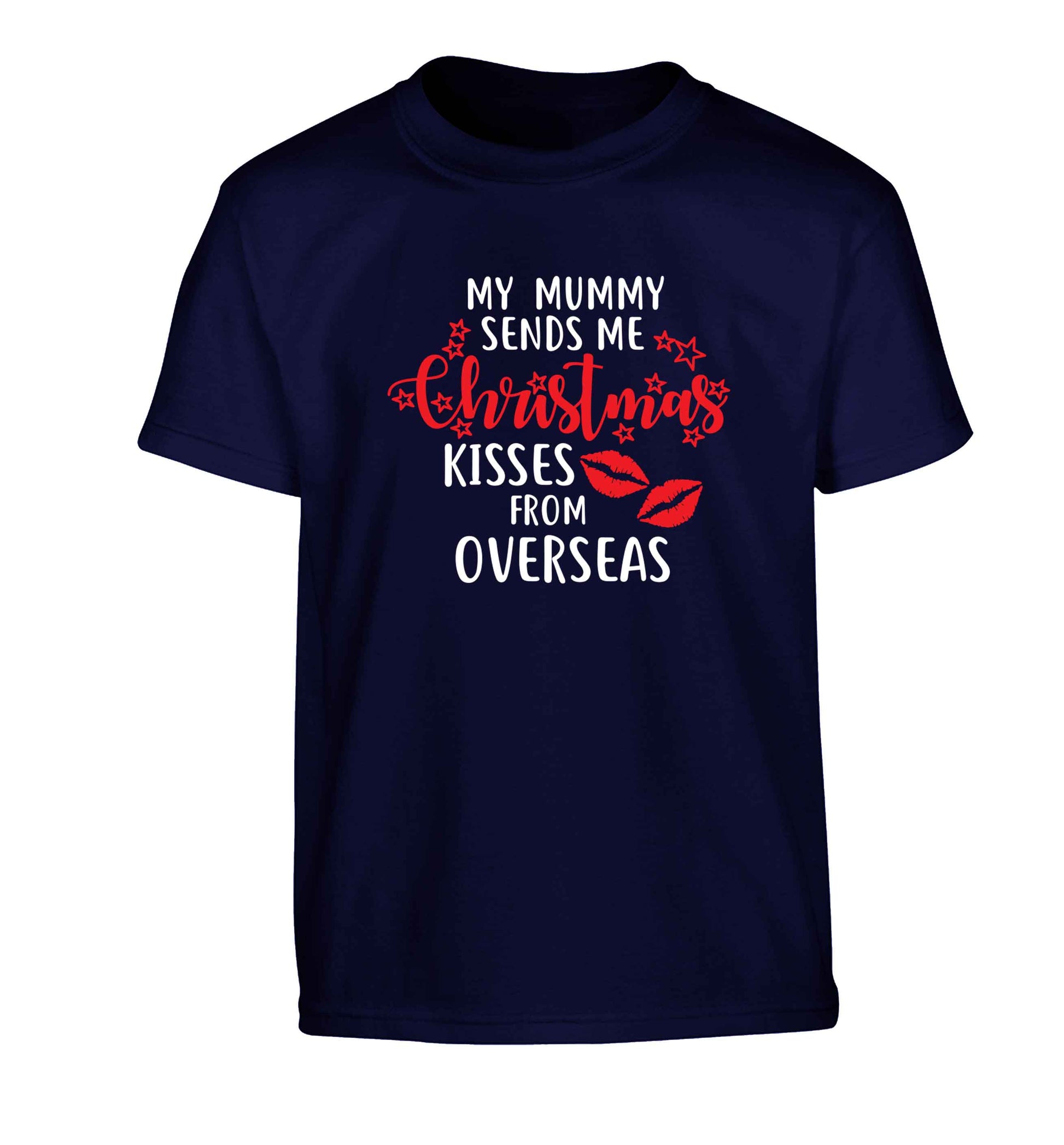 Mummy Christmas Kisses Overseas Children's navy Tshirt 12-13 Years