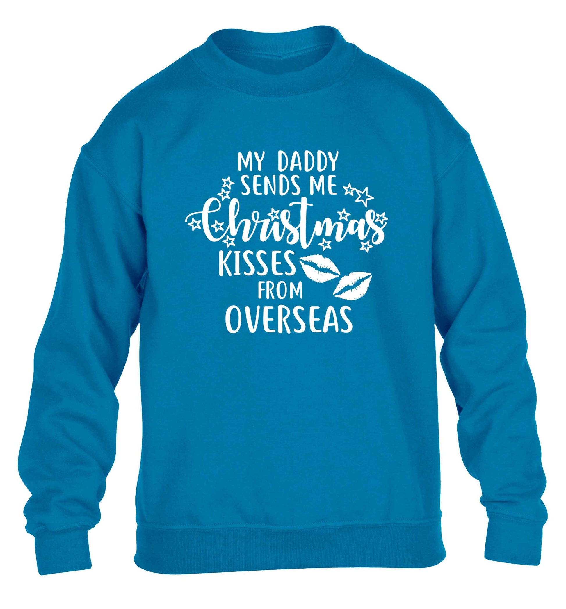 Daddy Christmas Kisses Overseas children's blue sweater 12-13 Years