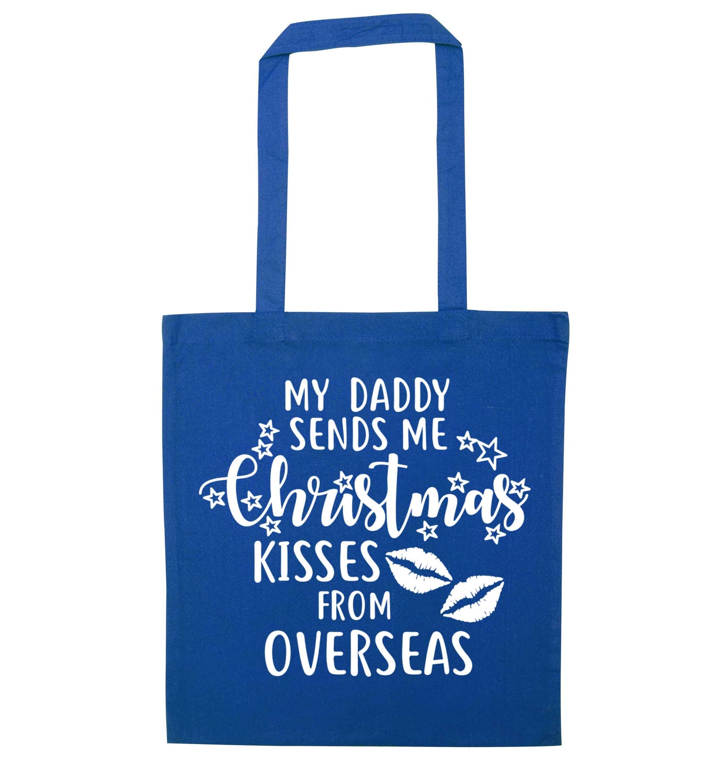 Daddy Christmas Kisses Overseas blue tote bag