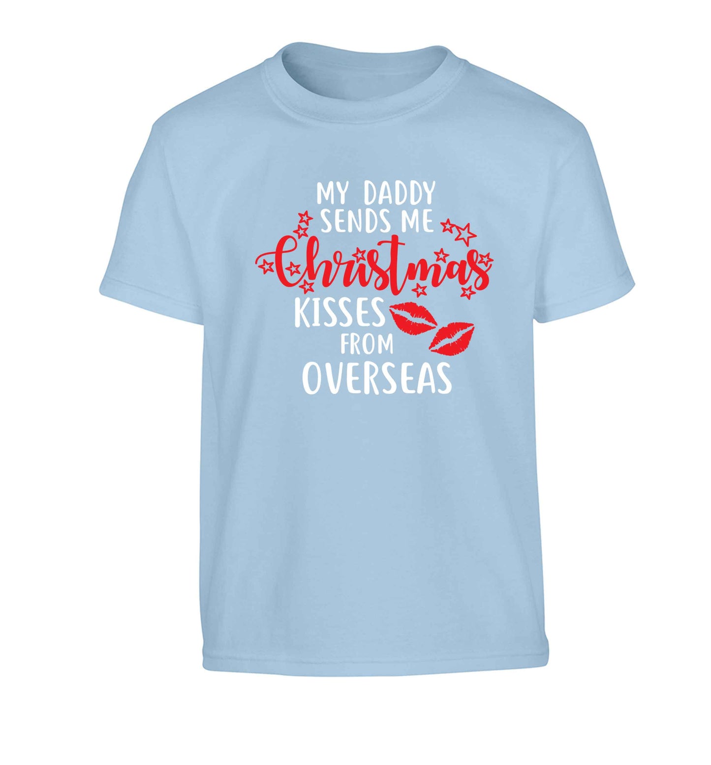 Daddy Christmas Kisses Overseas Children's light blue Tshirt 12-13 Years