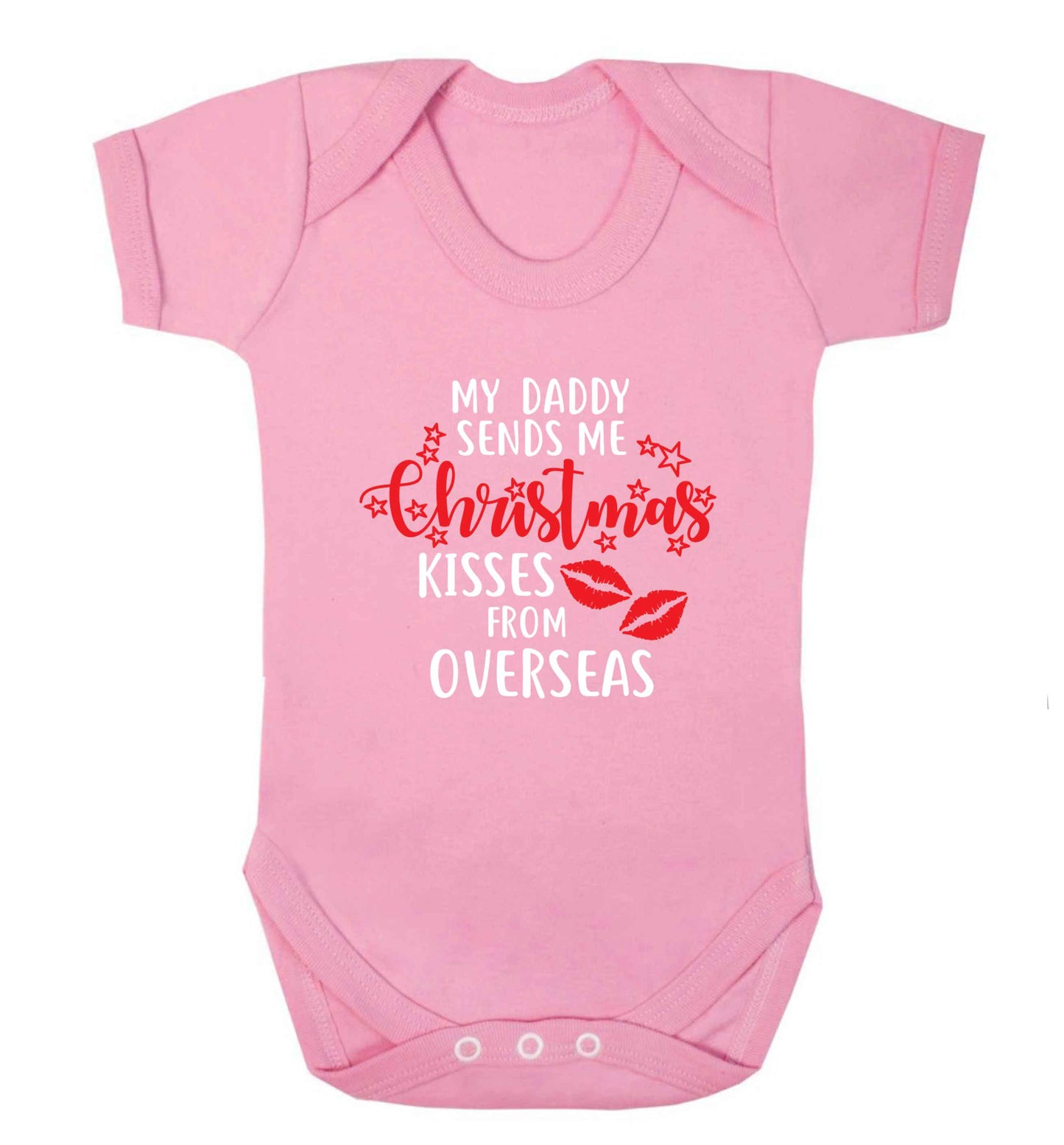 Daddy Christmas Kisses Overseas baby vest pale pink 18-24 months