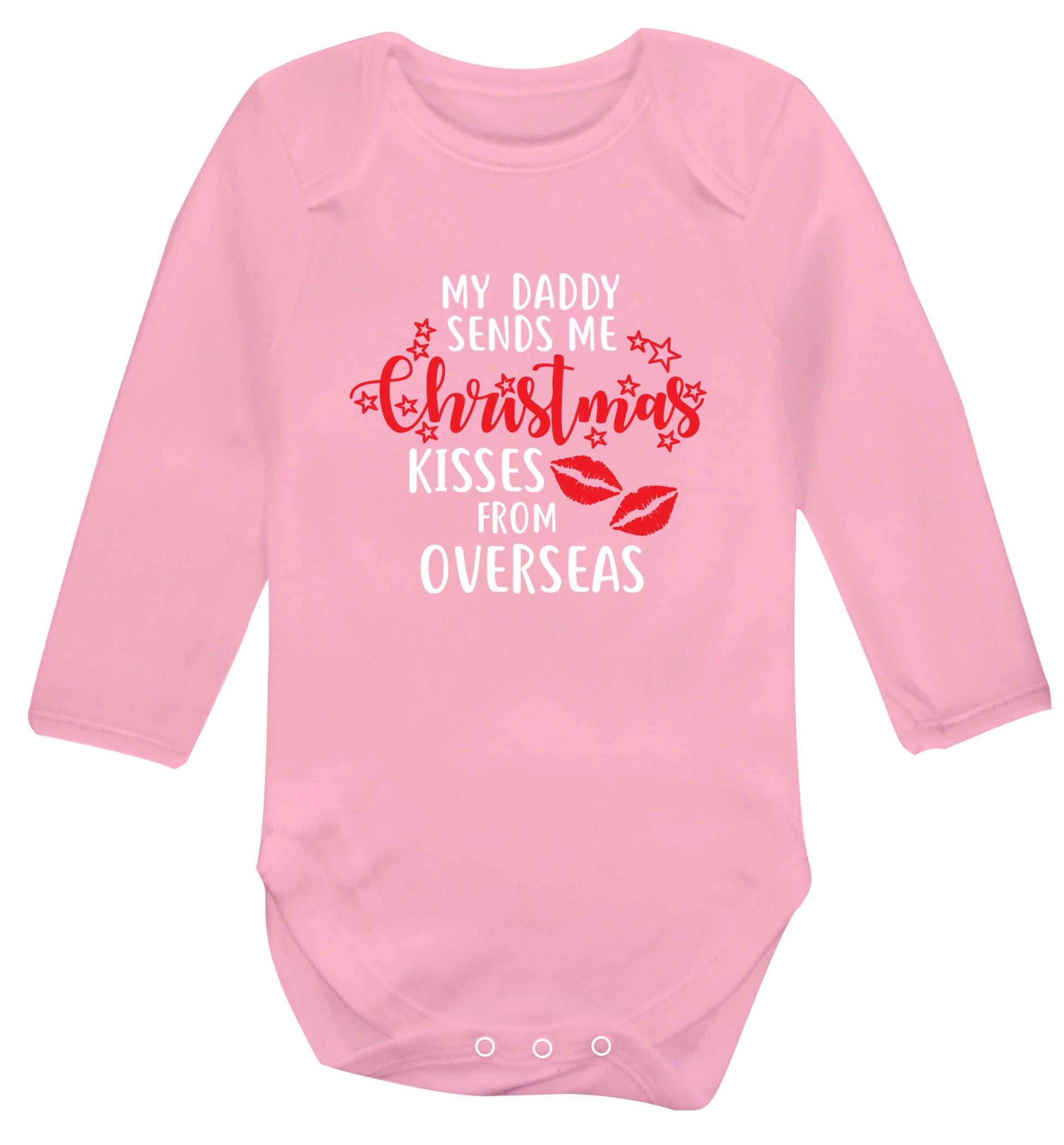 Daddy Christmas Kisses Overseas baby vest long sleeved pale pink 6-12 months