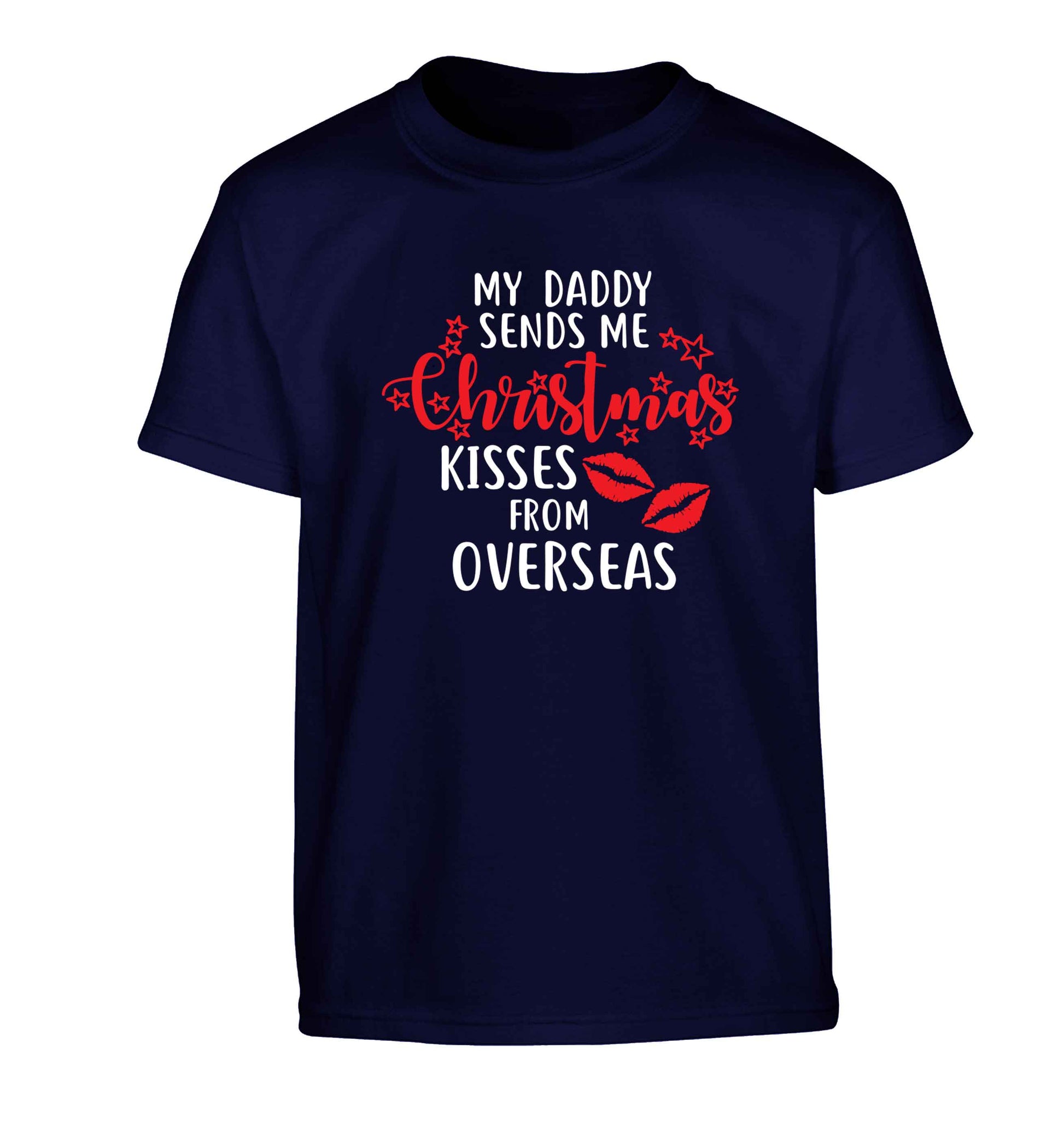 Daddy Christmas Kisses Overseas Children's navy Tshirt 12-13 Years