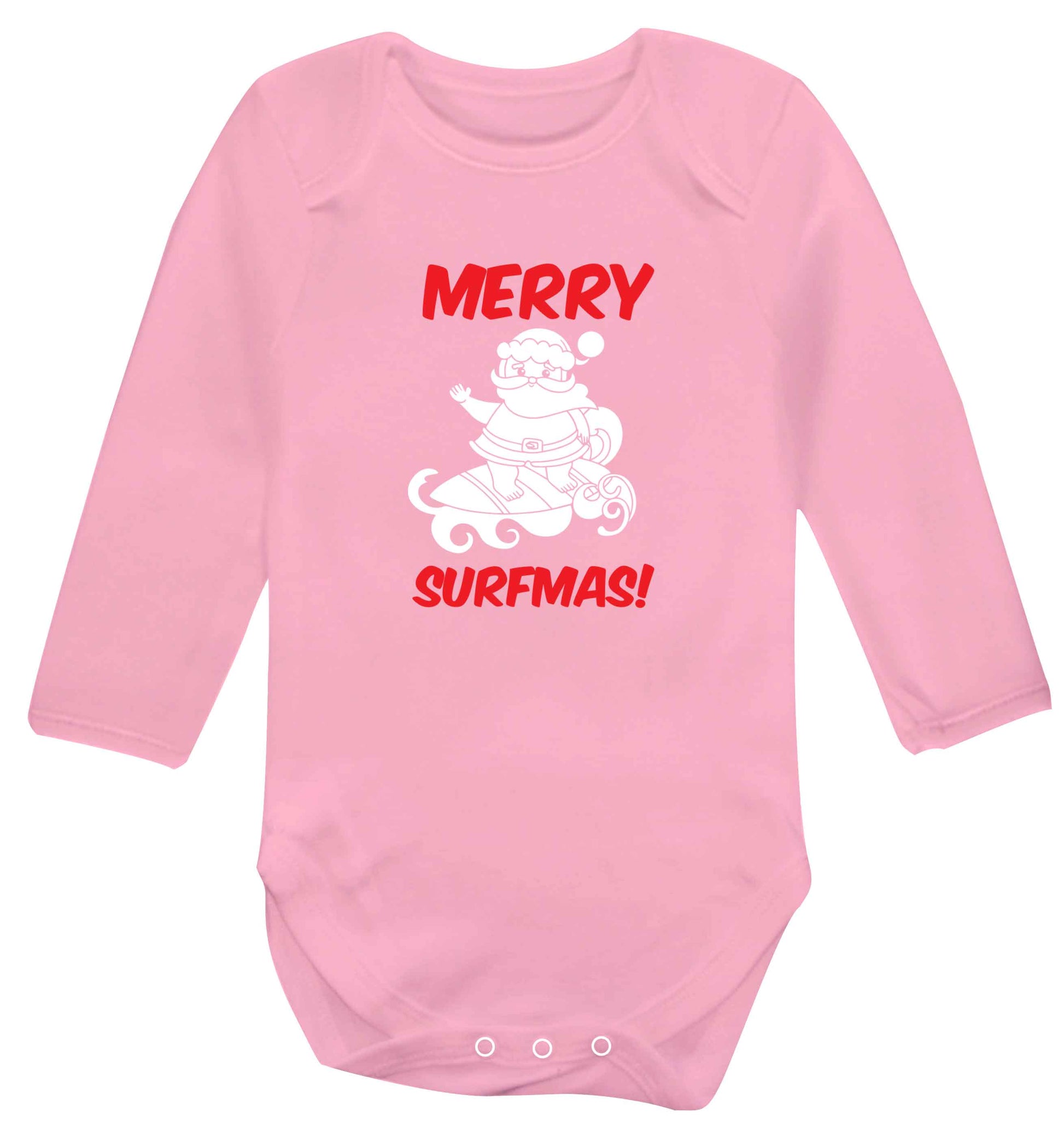 Daddy Christmas Kisses Overseas baby vest long sleeved pale pink 6-12 months