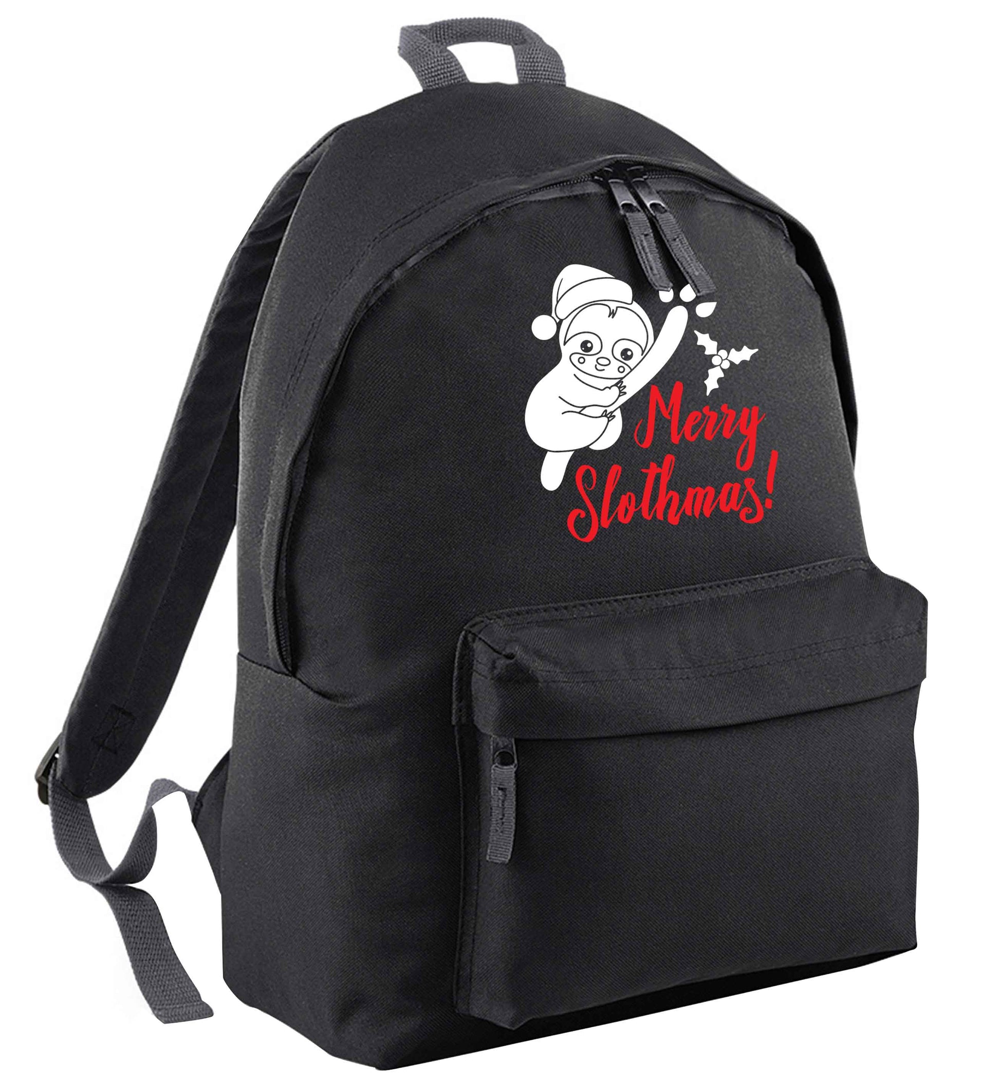 Merry Slothmas black adults backpack