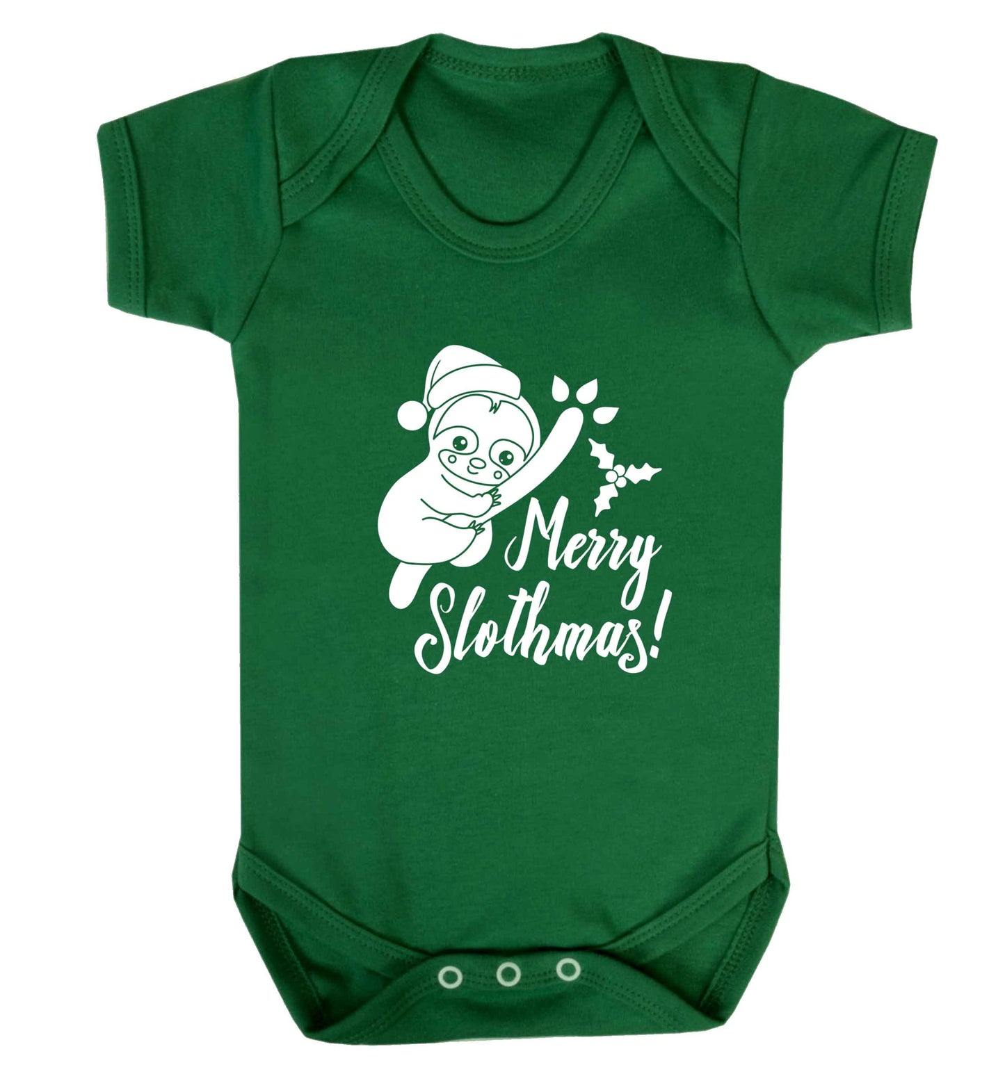 Merry Slothmas baby vest green 18-24 months