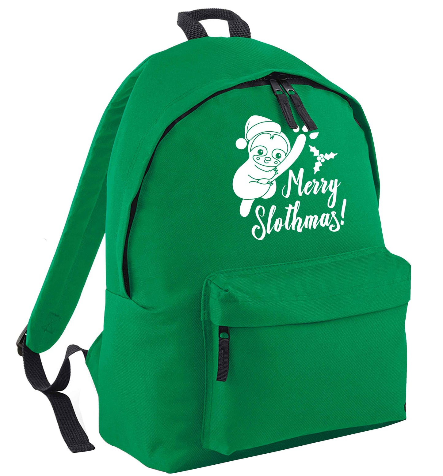 Merry Slothmas green adults backpack
