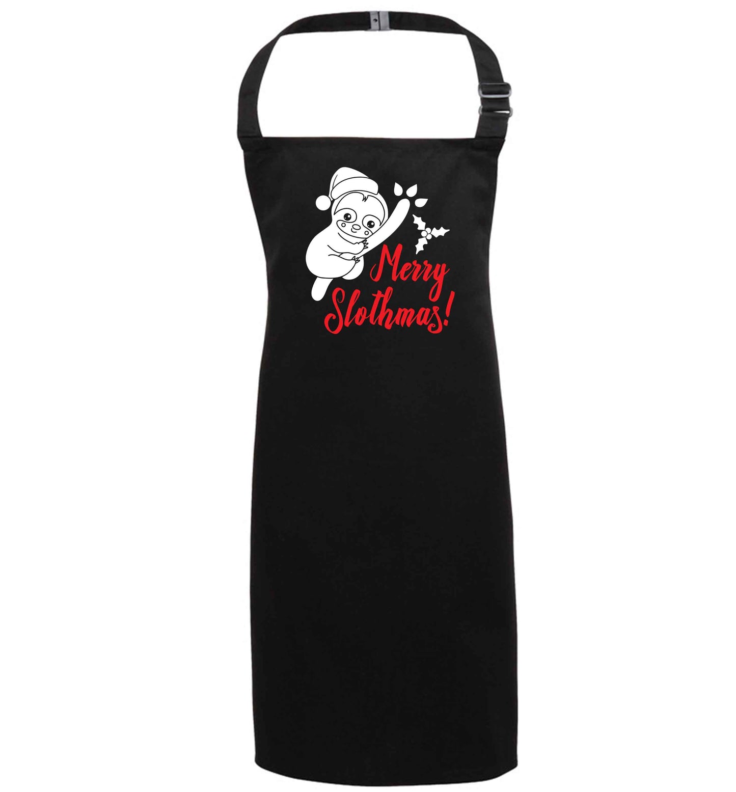 Merry Slothmas black apron 7-10 years