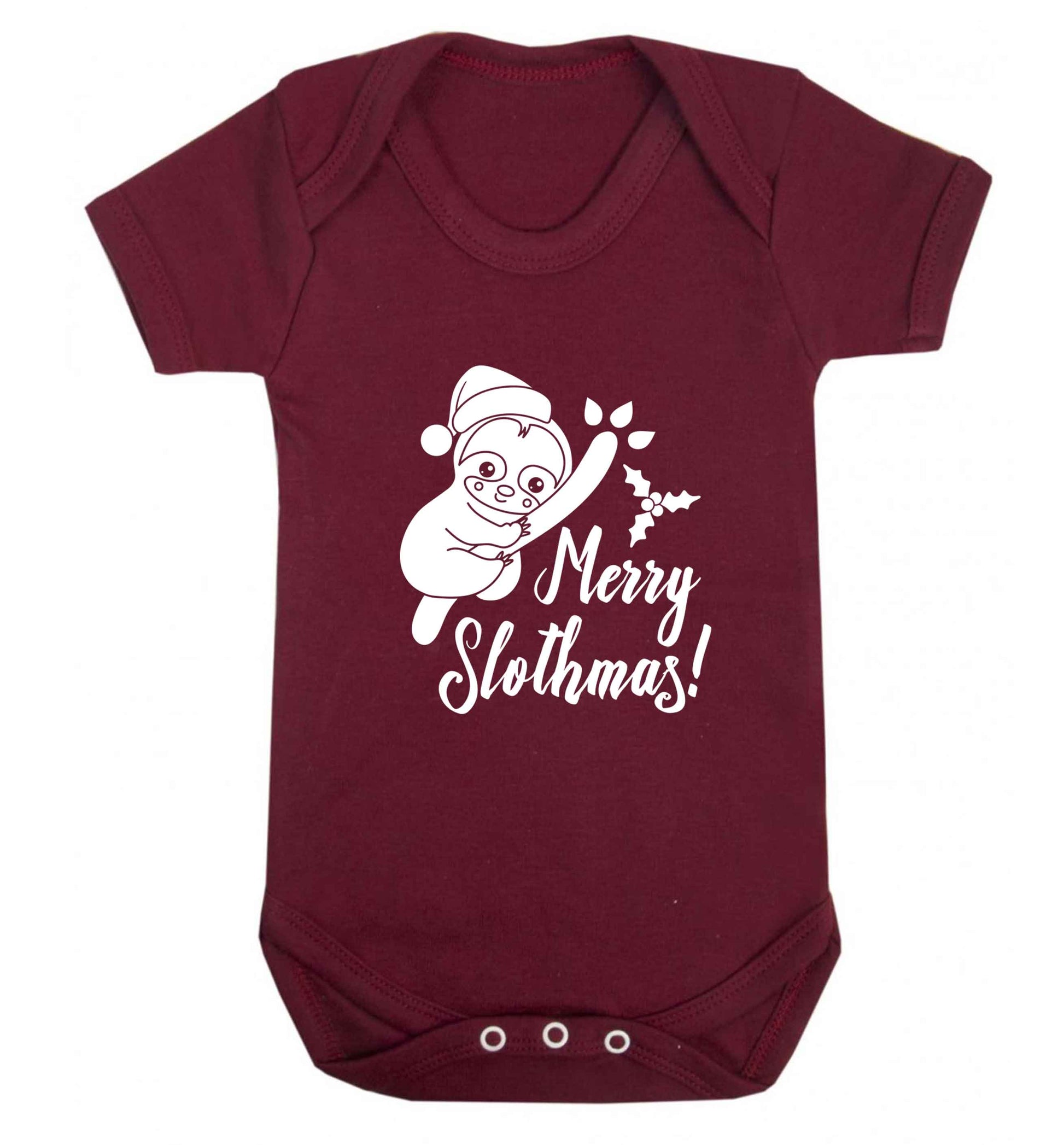 Merry Slothmas baby vest maroon 18-24 months