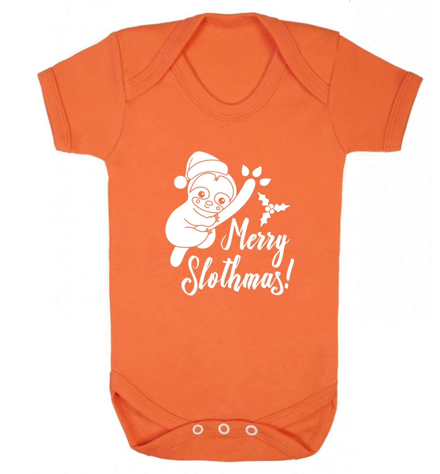 Merry Slothmas baby vest orange 18-24 months