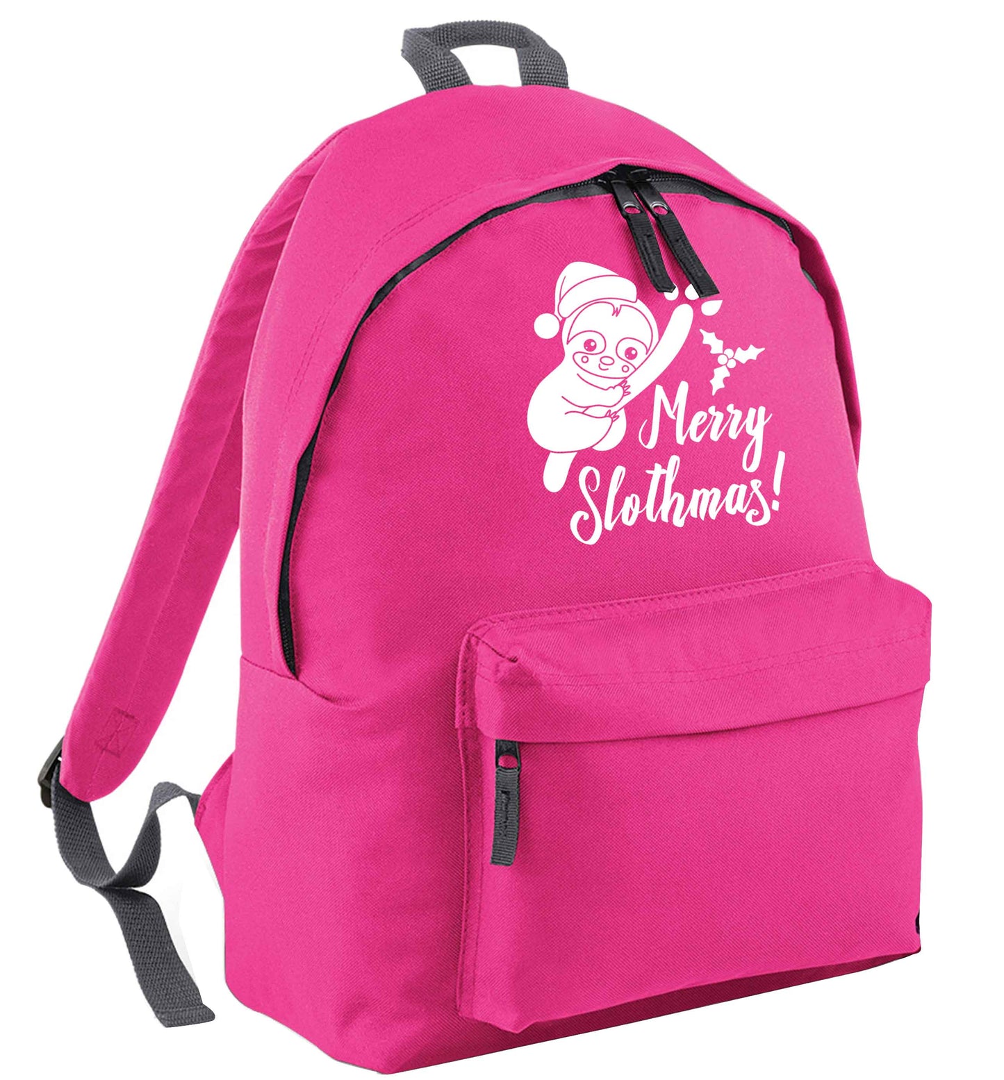 Merry Slothmas pink adults backpack