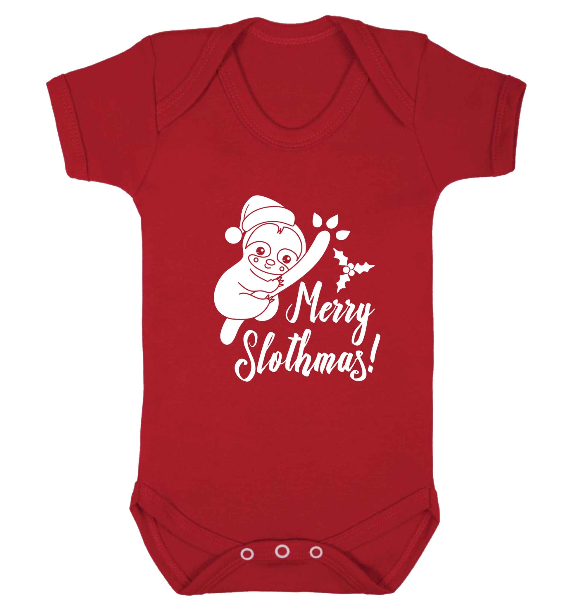 Merry Slothmas baby vest red 18-24 months