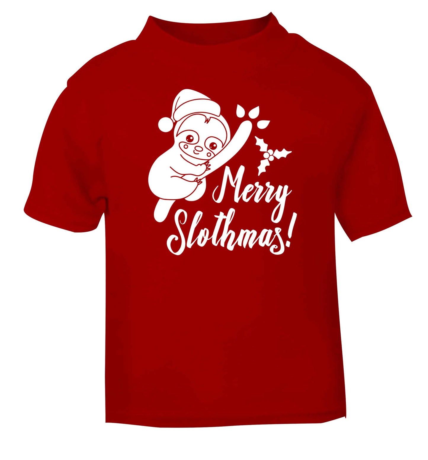 Merry Slothmas red baby toddler Tshirt 2 Years