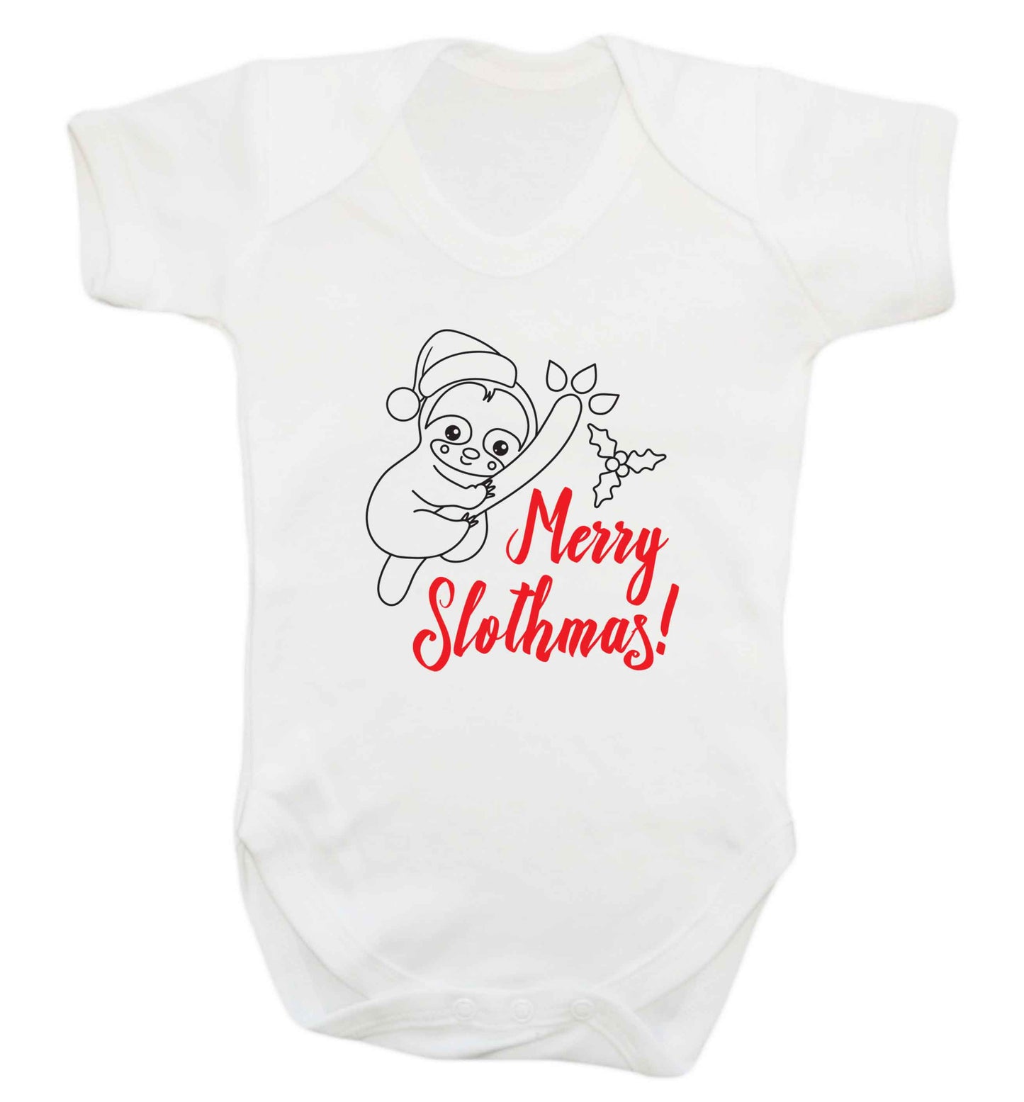 Merry Slothmas baby vest white 18-24 months