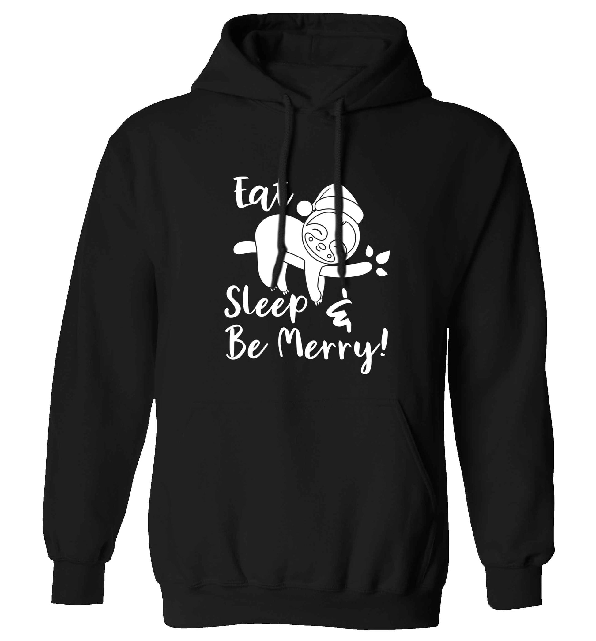 Merry Slothmas adults unisex black hoodie 2XL