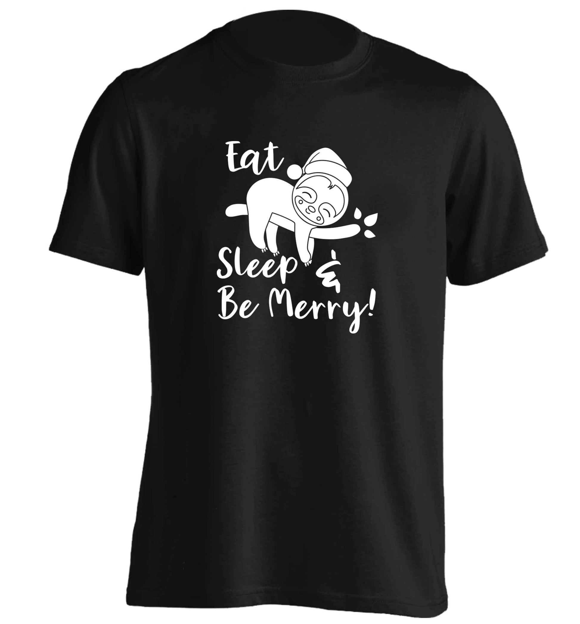 Merry Slothmas adults unisex black Tshirt 2XL