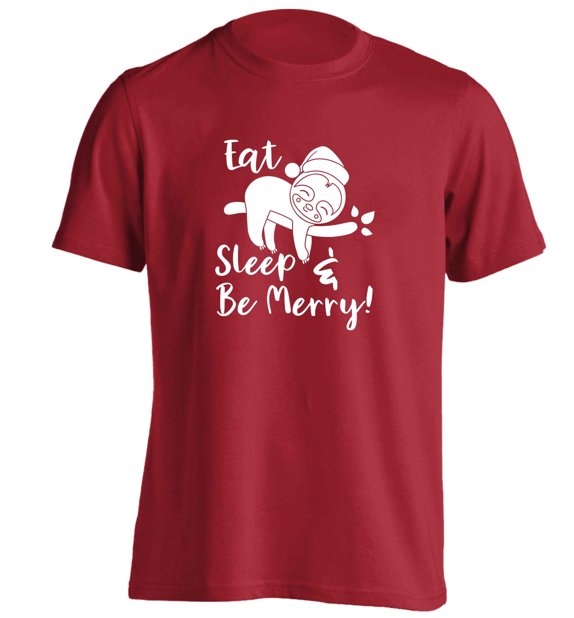 Merry Slothmas adults unisex red Tshirt 2XL