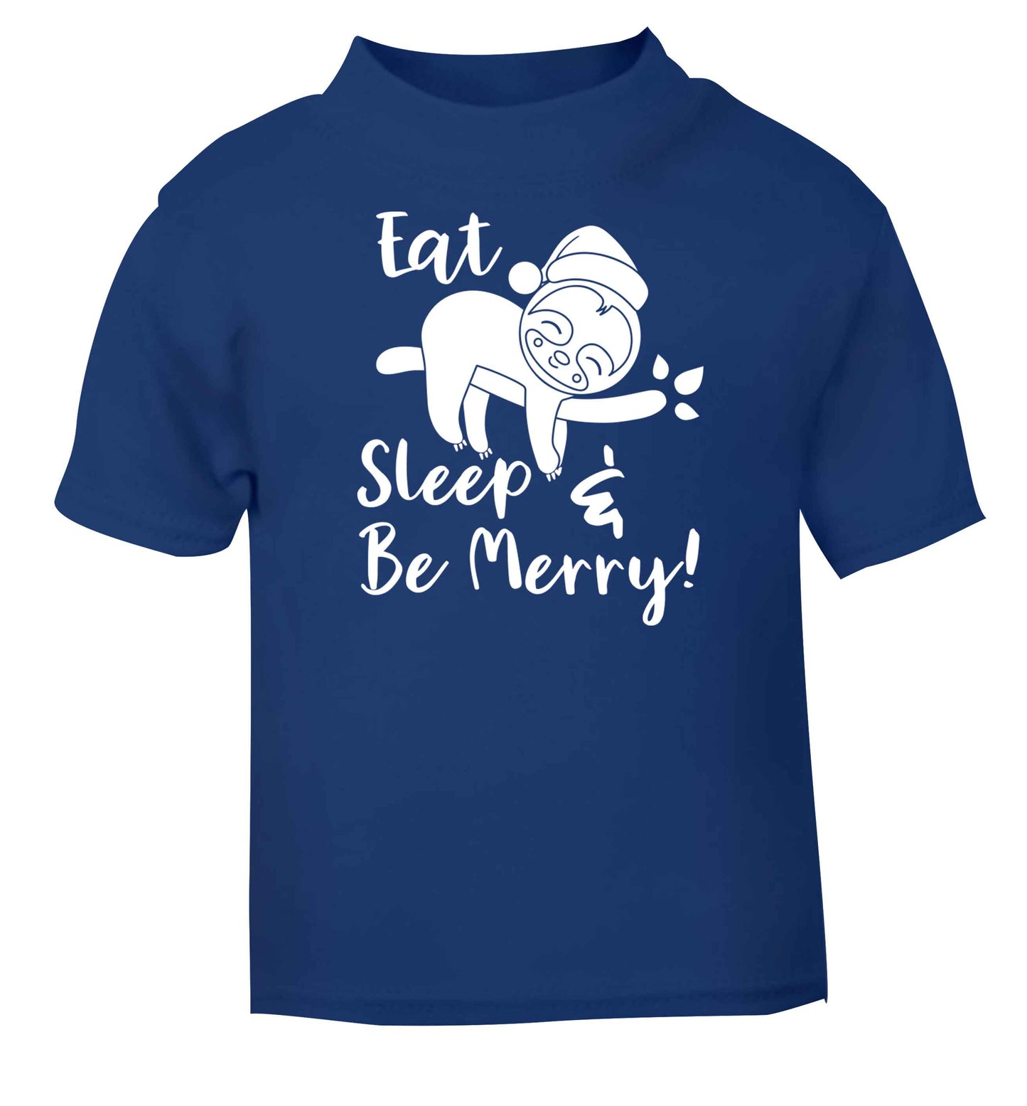 Merry Slothmas blue baby toddler Tshirt 2 Years