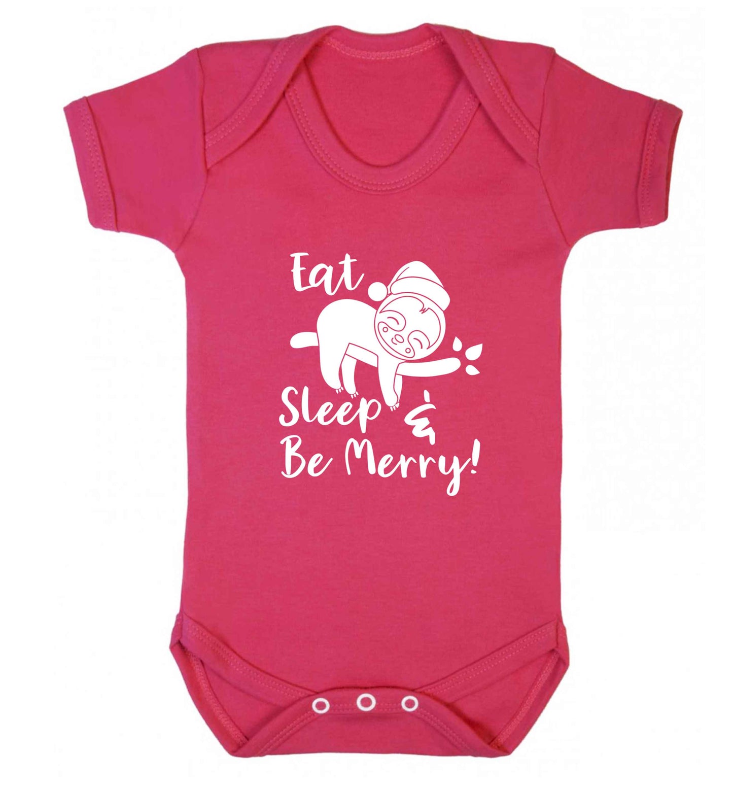 Merry Slothmas baby vest dark pink 18-24 months