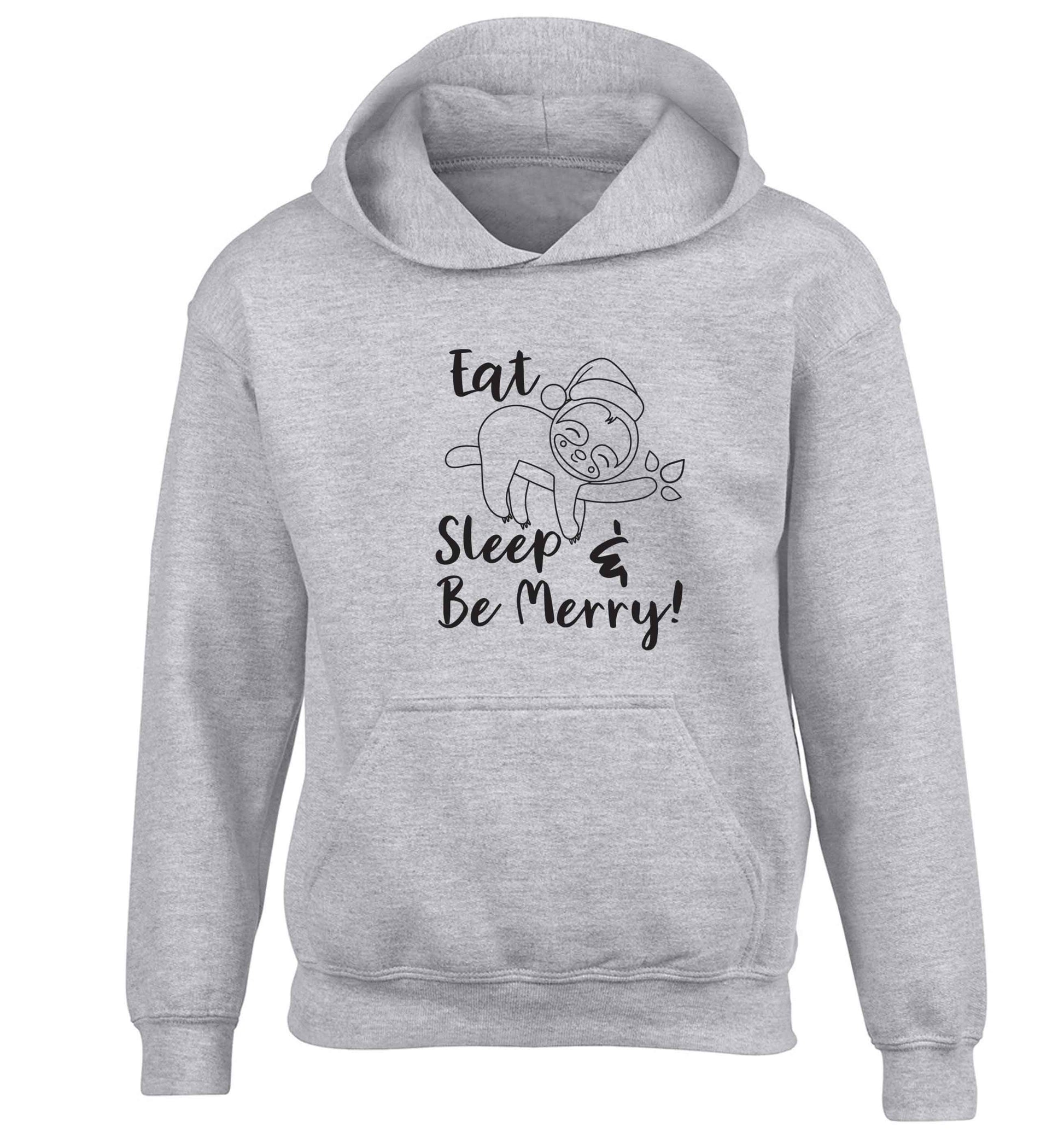 Merry Slothmas children's grey hoodie 12-13 Years